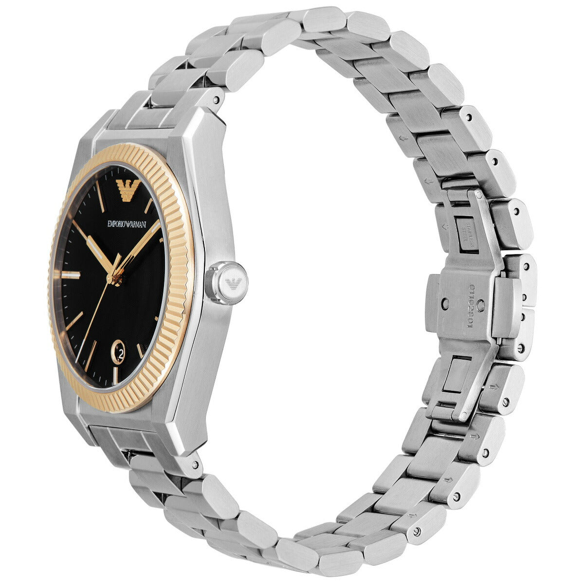エンポリオアルマーニ EMPORIO ARMANI 腕時計 メンズ 三針デイト ステンレススチールウォッチ&レザーストラップセット AR80077SET【2025 新作】