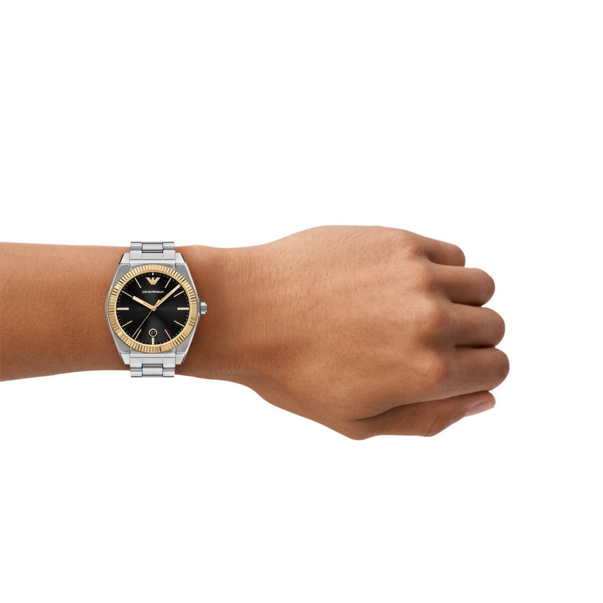 エンポリオアルマーニ EMPORIO ARMANI 腕時計 メンズ 三針デイト ステンレススチールウォッチ&レザーストラップセット AR80077SET【2025 新作】