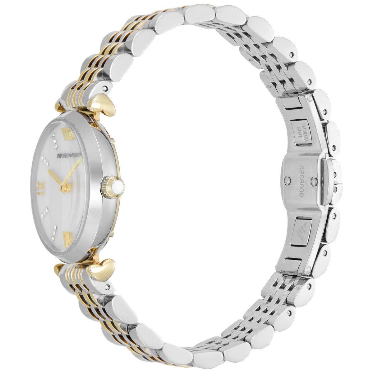 エンポリオアルマーニ EMPORIO ARMANI 腕時計 レディース 二針 ツートーン ステンレススチールウォッチ&ブレスレットセット AR80078SET【2025 新作】
