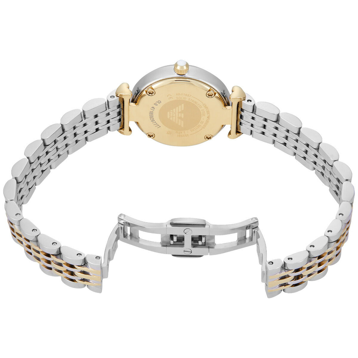 エンポリオアルマーニ EMPORIO ARMANI 腕時計 レディース 二針 ツートーン ステンレススチールウォッチ&ブレスレットセット AR80078SET【2025 新作】