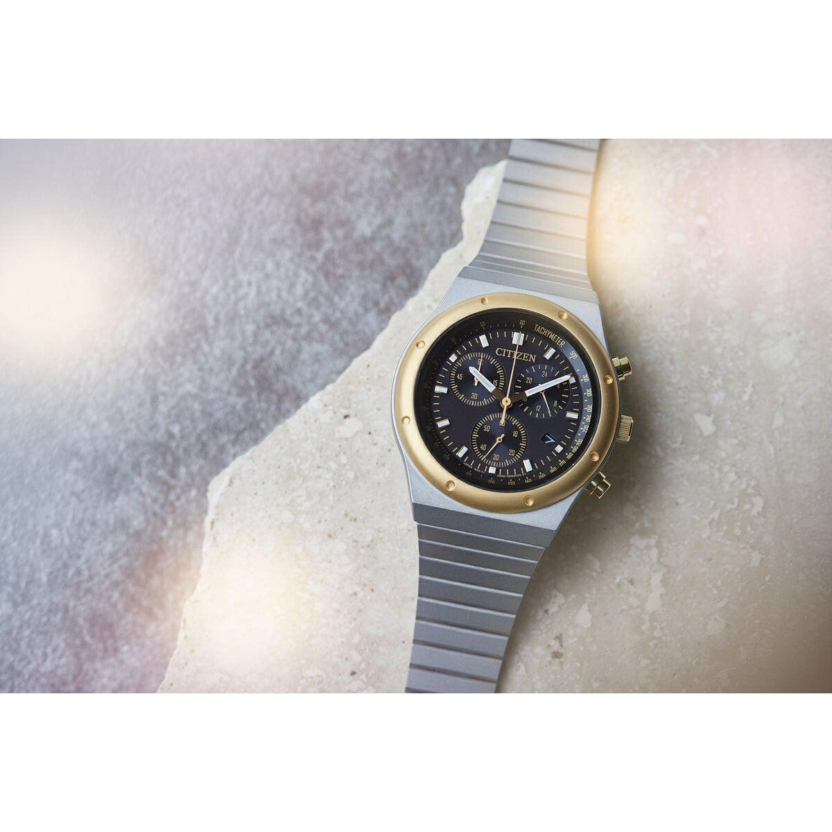 シチズンコレクション レコードレーベル RECORD LABEL AT2544-64E 1984 chronograph 特定店限定モデル 腕時計 CITIZEN THERMO SENSOR スポルテMS 昭和GOLD CITIZEN COLLECTION【2024 新作】