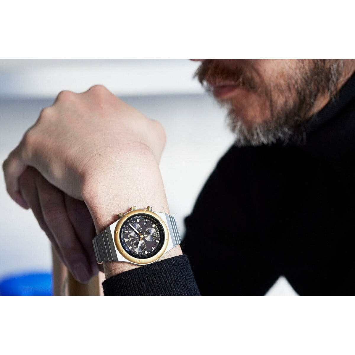 シチズンコレクション レコードレーベル RECORD LABEL AT2544-64E 1984 chronograph 特定店限定モデル 腕時計 CITIZEN THERMO SENSOR スポルテMS 昭和GOLD CITIZEN COLLECTION【2024 新作】