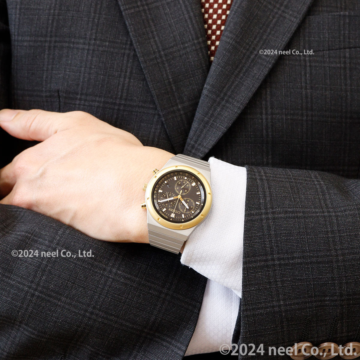 シチズンコレクション レコードレーベル RECORD LABEL AT2544-64E 1984 chronograph 特定店限定モデル 腕時計 CITIZEN THERMO SENSOR スポルテMS 昭和GOLD CITIZEN COLLECTION【2024 新作】