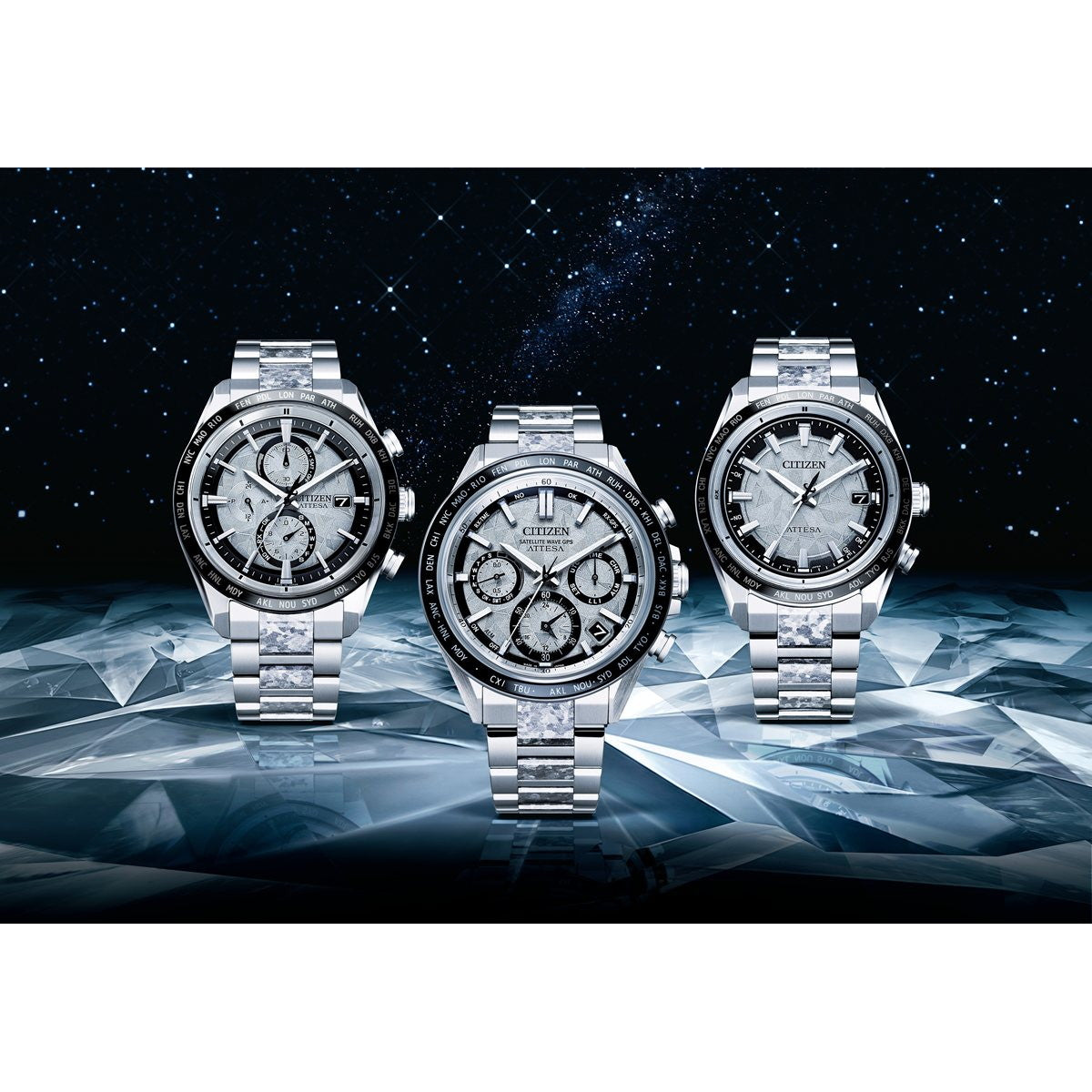 シチズン アテッサ CITIZEN ATTESA エコドライブ 電波時計 限定 腕時計 メンズ AT8284-61A ダイレクトフライト ACT Line Platinum Shine Collection【2025 新作】