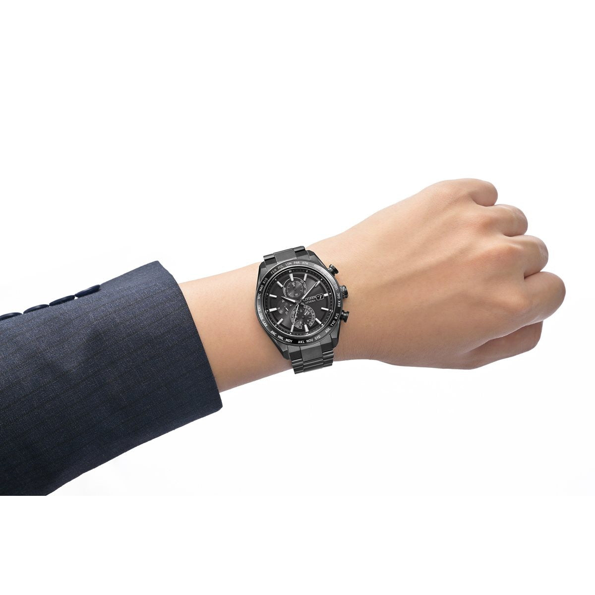 シチズン アテッサ CITIZEN ATTESA エコドライブ 電波時計 腕時計 メンズ AT8294-59E ダイレクトフライト ACT Line ブラックチタニウム【2025 新作】