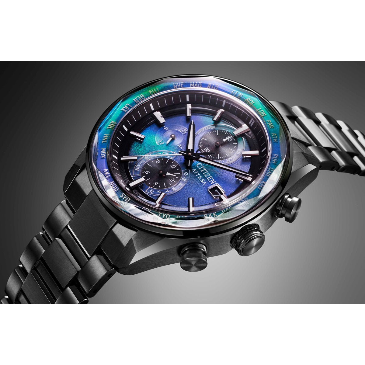シチズン アテッサ CITIZEN ATTESA エコドライブ 電波時計 限定モデル 腕時計 メンズ AT8314-53L ダイレクトフライト ACT Line ブラックチタニウム【2025 新作】