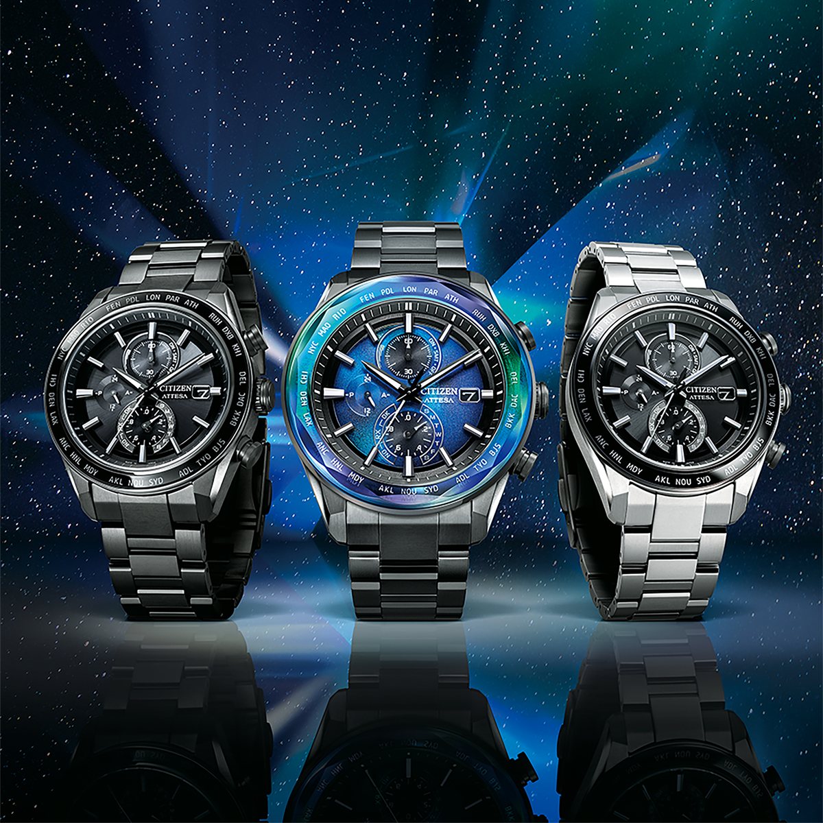 シチズン アテッサ CITIZEN ATTESA エコドライブ 電波時計 限定モデル 腕時計 メンズ AT8314-53L ダイレクトフライト ACT Line ブラックチタニウム【2025 新作】