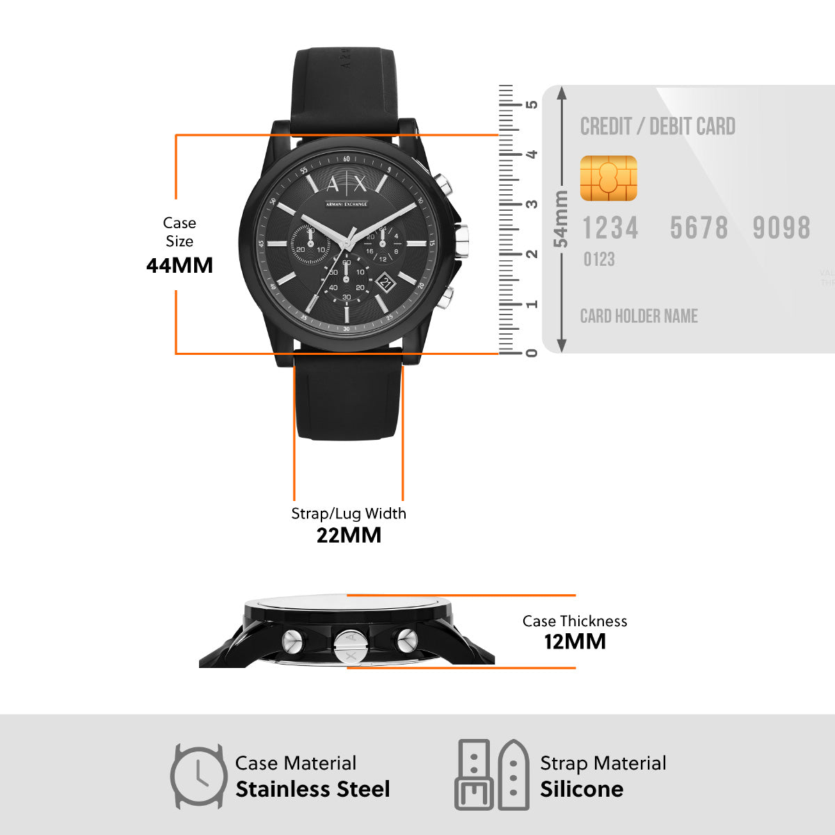 A|X アルマーニ エクスチェンジ ARMANI EXCHANGE 腕時計 メンズ クロノグラフ シリコンウォッチ AX1326