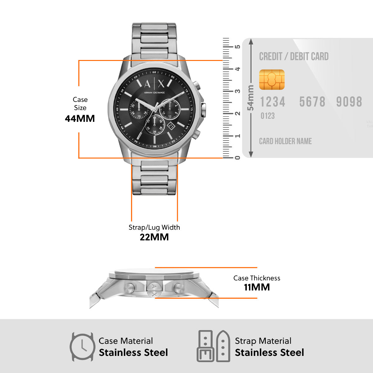A|X アルマーニ エクスチェンジ ARMANI EXCHANGE 腕時計 メンズ クロノグラフ ステンレススチールウォッチ AX1720