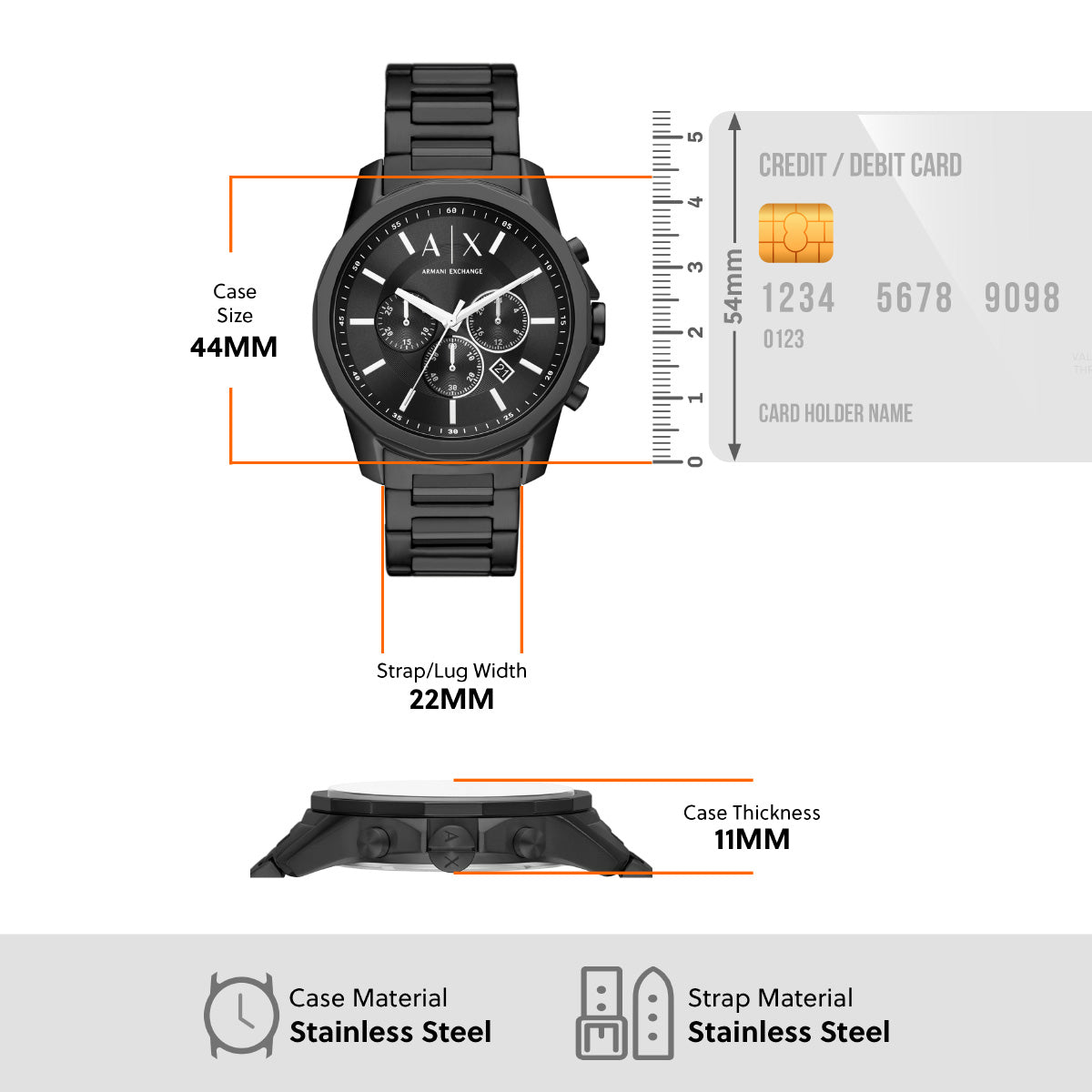 A|X アルマーニ エクスチェンジ ARMANI EXCHANGE 腕時計 メンズ クロノグラフ ステンレススチールウォッチ AX1722