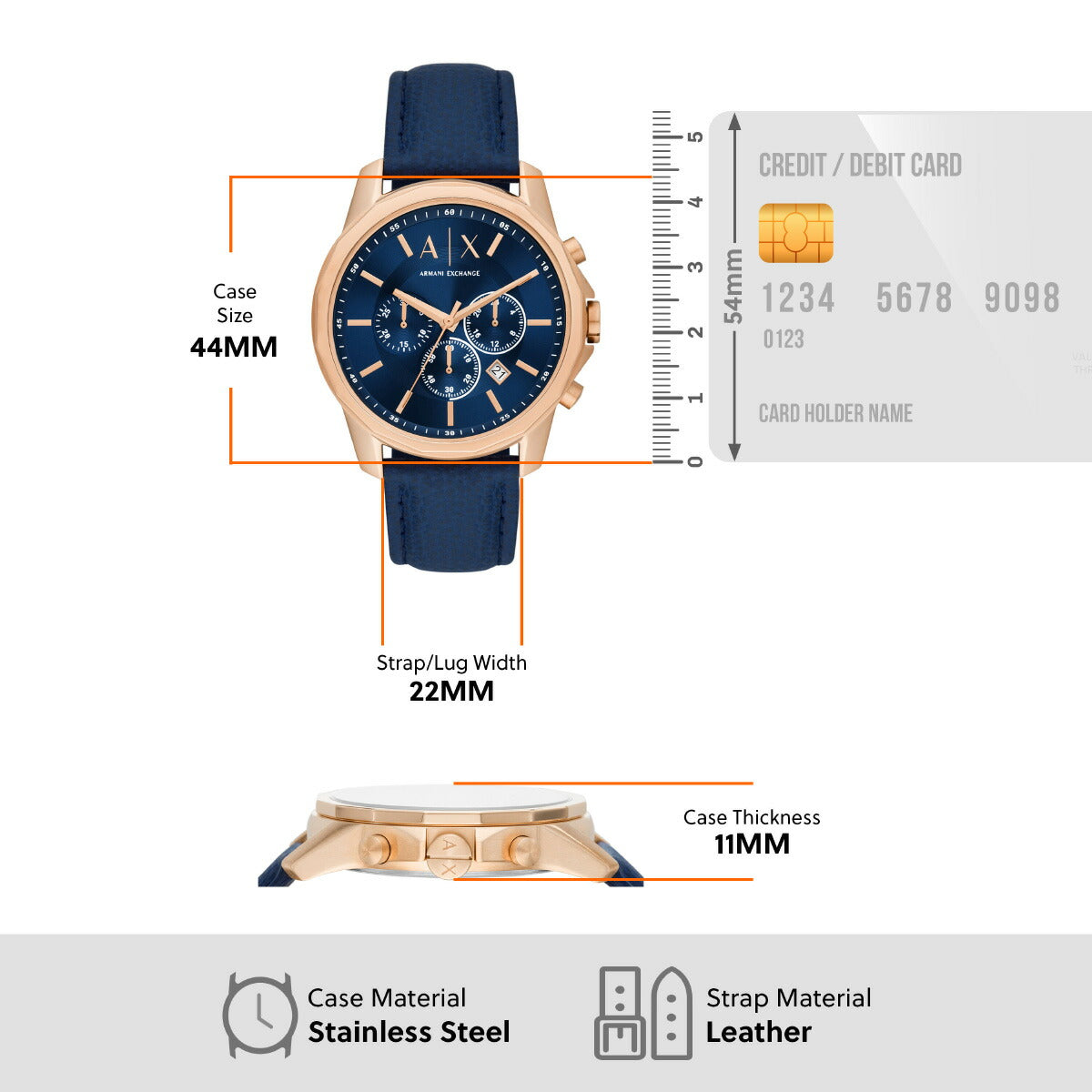 A|X アルマーニ エクスチェンジ ARMANI EXCHANGE 腕時計 メンズ クロノグラフ レザーウォッチ AX1723