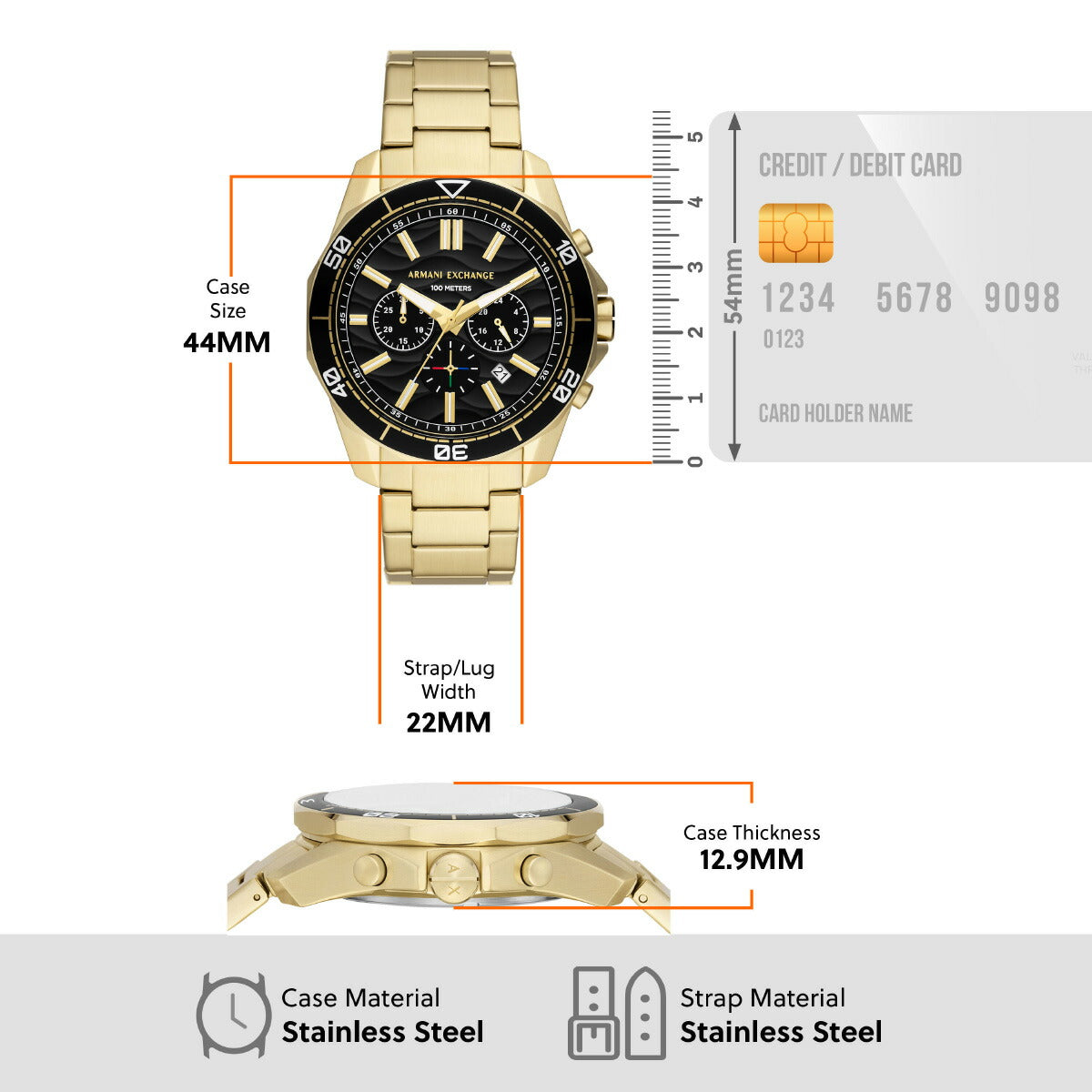 A|X アルマーニ エクスチェンジ ARMANI EXCHANGE 腕時計 メンズ クロノグラフ ステンレススチールウォッチ AX1958