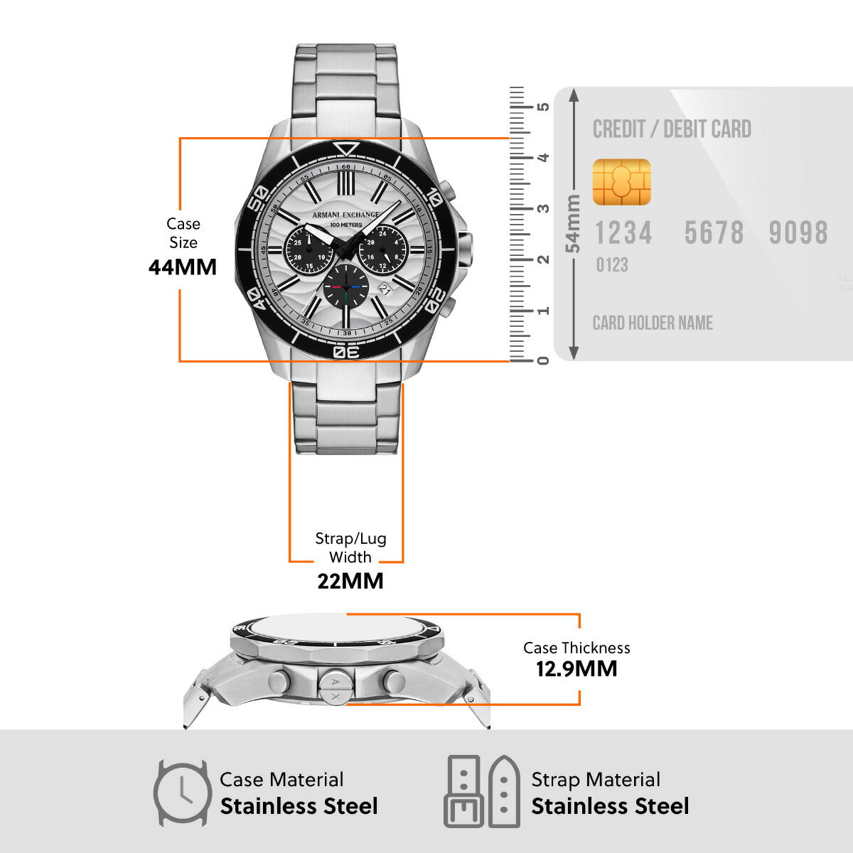 A|X アルマーニ エクスチェンジ ARMANI EXCHANGE 腕時計 メンズ クロノグラフ ステンレススチールウォッチ AX1969【2025 新作】
