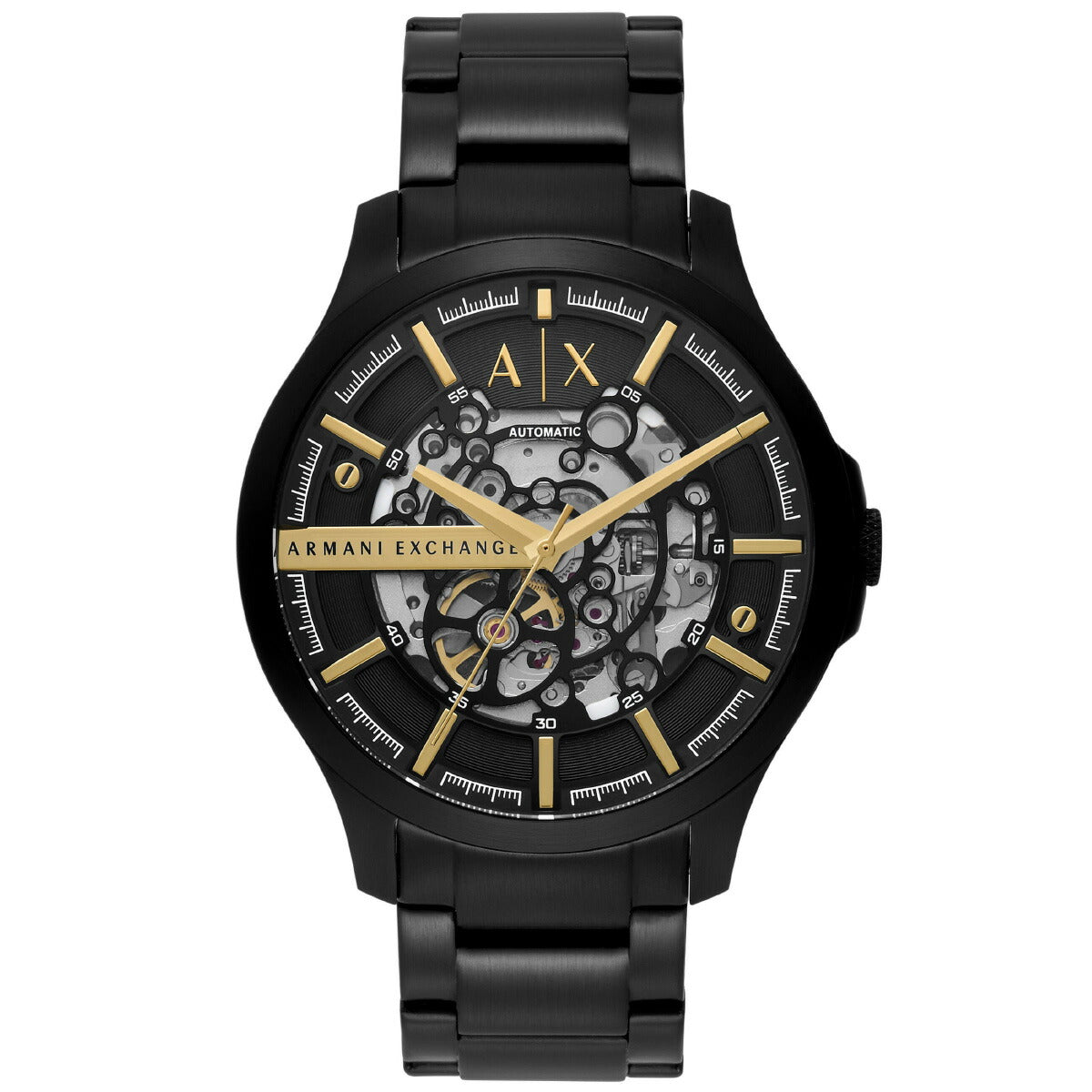 A|X アルマーニ エクスチェンジ ARMANI EXCHANGE 腕時計 メンズ 自動巻き オートマティック ブラック ステンレススチールウォッチ AX2463【2025 新作】