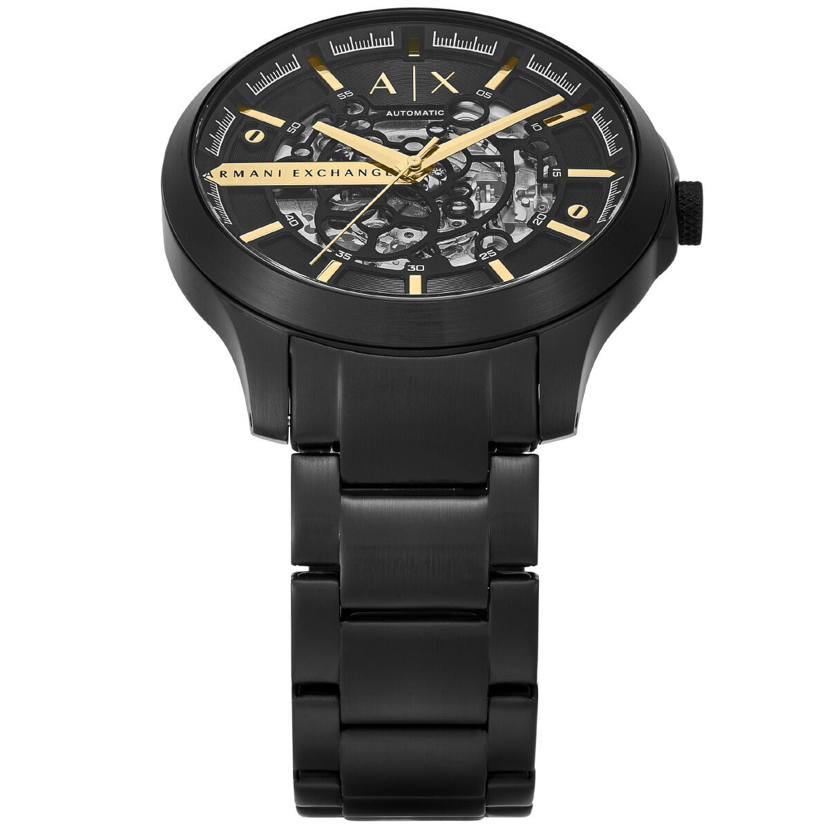 A|X アルマーニ エクスチェンジ ARMANI EXCHANGE 腕時計 メンズ 自動巻き オートマティック ブラック ステンレススチールウォッチ AX2463【2025 新作】
