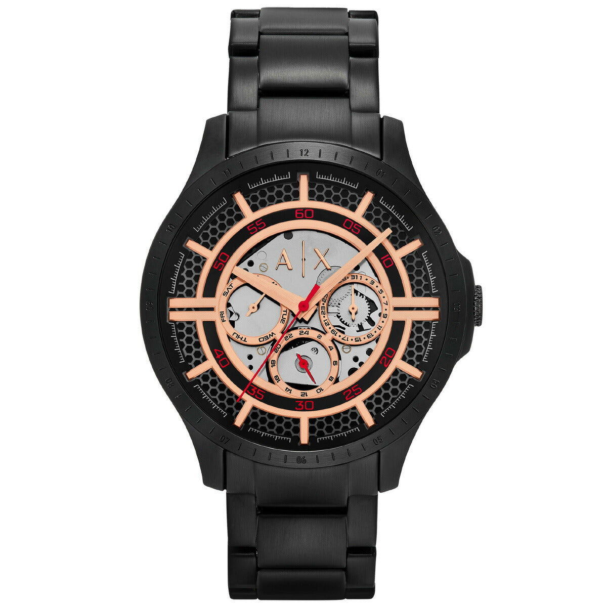 A|X アルマーニ エクスチェンジ ARMANI EXCHANGE 腕時計 メンズ 多機能ウォッチ ブラック ステンレススチール AX2465【2025 新作】