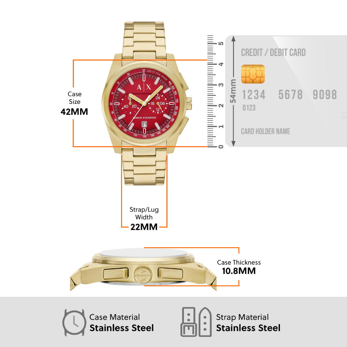A|X アルマーニ エクスチェンジ ARMANI EXCHANGE 腕時計 メンズ クロノグラフ ゴールドトーン ステンレススチールウォッチ AX2863【2025 新作】