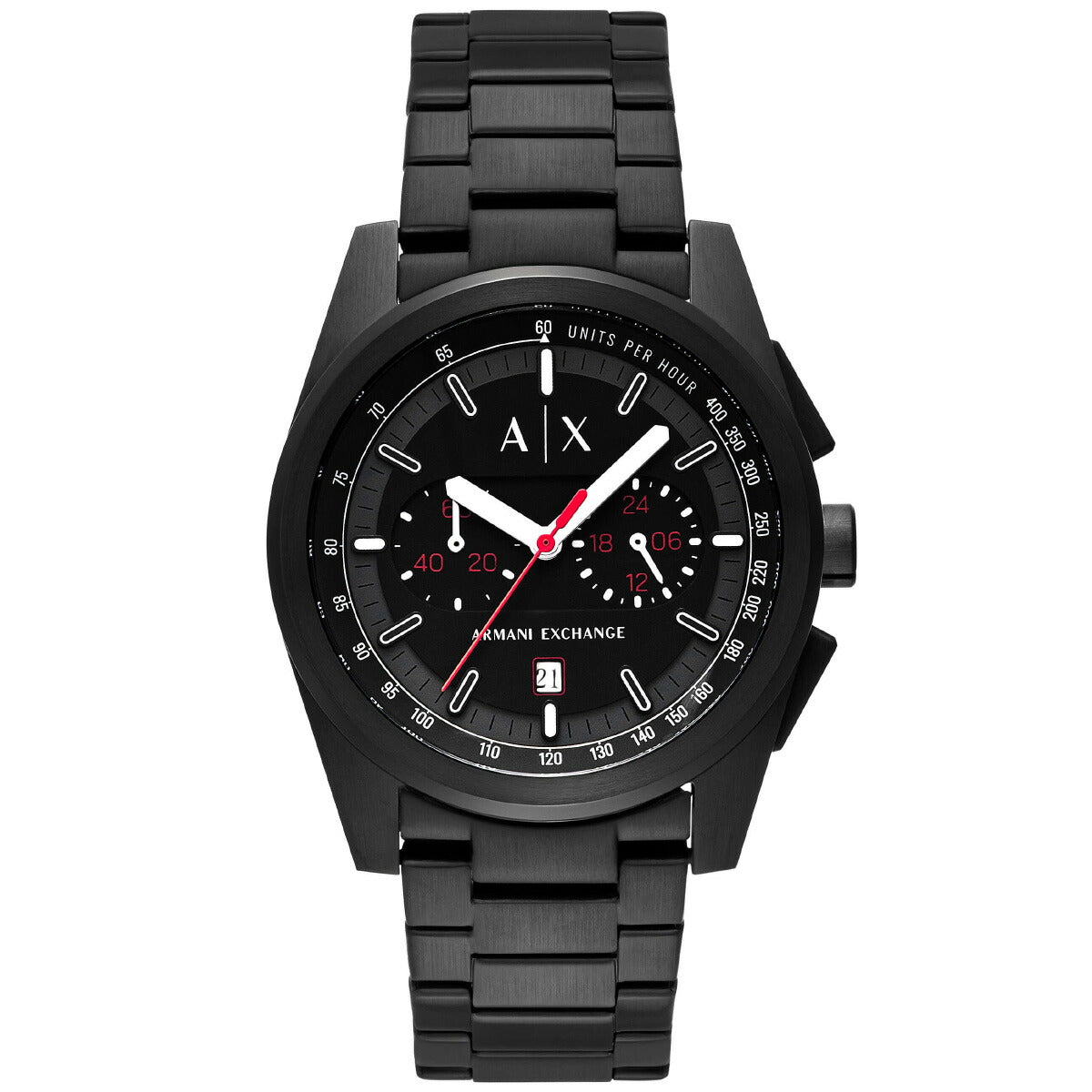 A|X アルマーニ エクスチェンジ ARMANI EXCHANGE 腕時計 メンズ クロノグラフ ブラック ステンレススチールウォッチ AX2864【2025 新作】