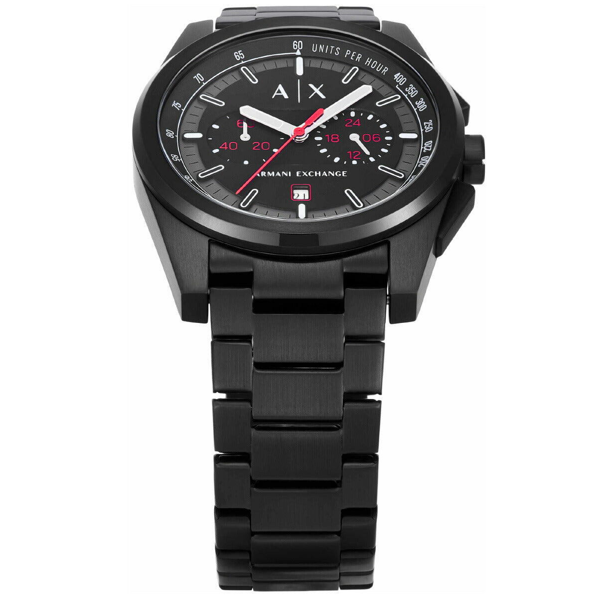 A|X アルマーニ エクスチェンジ ARMANI EXCHANGE 腕時計 メンズ クロノグラフ ブラック ステンレススチールウォッチ AX2864【2025 新作】