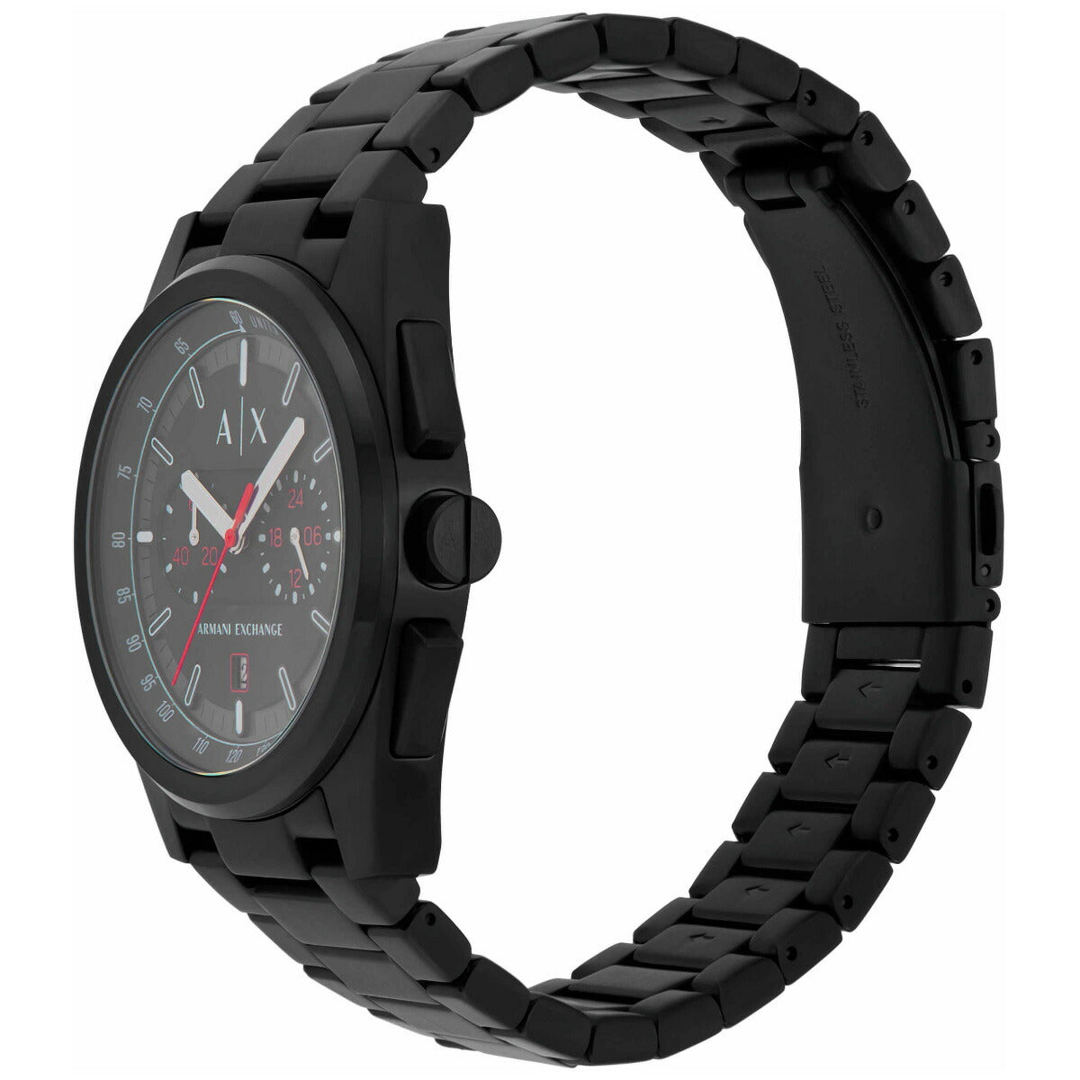 A|X アルマーニ エクスチェンジ ARMANI EXCHANGE 腕時計 メンズ クロノグラフ ブラック ステンレススチールウォッチ AX2864【2025 新作】