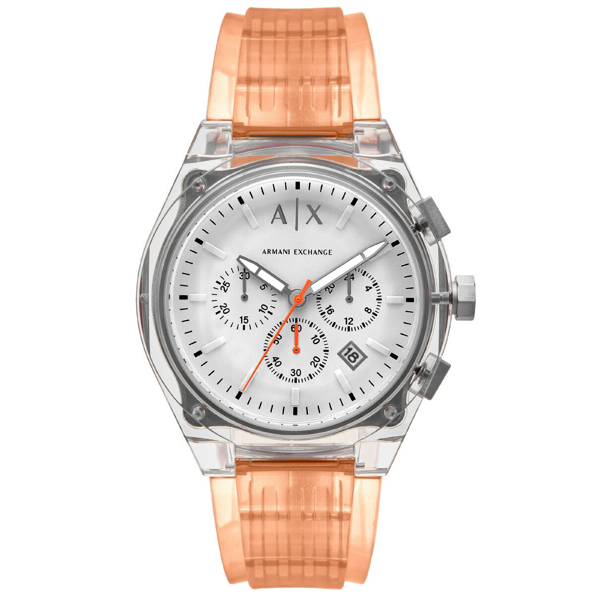 A|X アルマーニ エクスチェンジ ARMANI EXCHANGE 腕時計 メンズ クロノグラフ クリア ナイロンウォッチ AX4164【2025 新作】