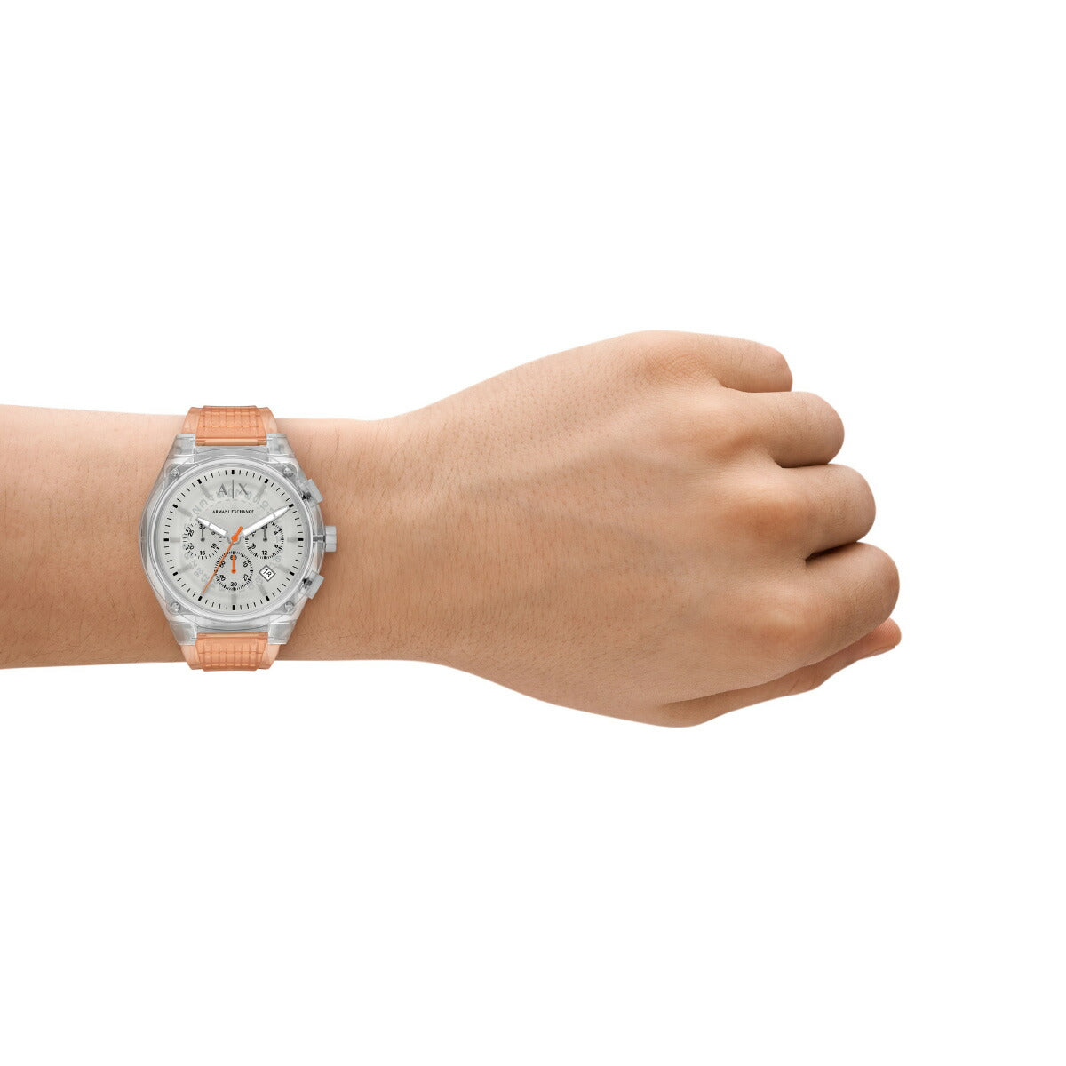 A|X アルマーニ エクスチェンジ ARMANI EXCHANGE 腕時計 メンズ クロノグラフ クリア ナイロンウォッチ AX4164【2025 新作】