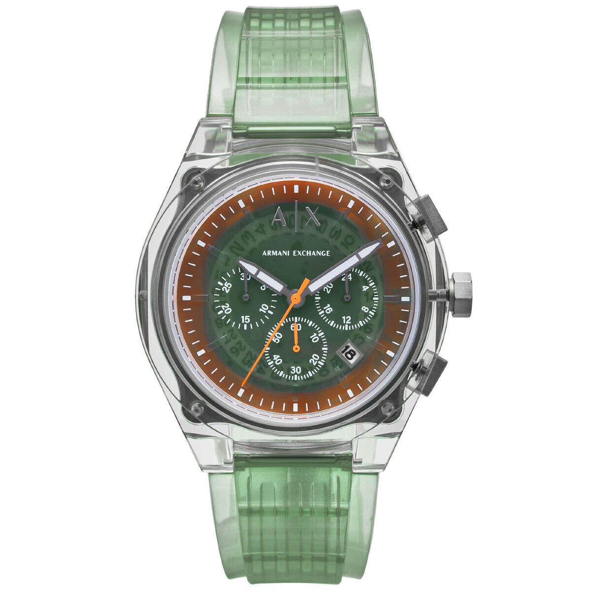 A|X アルマーニ エクスチェンジ ARMANI EXCHANGE 腕時計 メンズ クロノグラフ クリア ナイロンウォッチ AX4165【2025 新作】