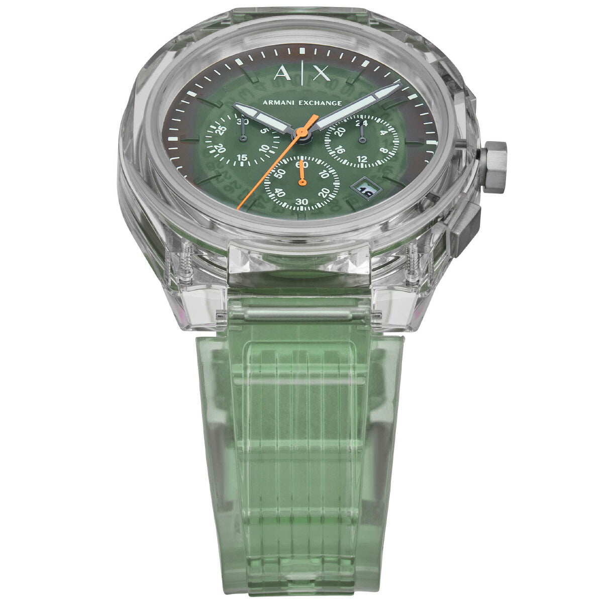 A|X アルマーニ エクスチェンジ ARMANI EXCHANGE 腕時計 メンズ クロノグラフ クリア ナイロンウォッチ AX4165【2025 新作】