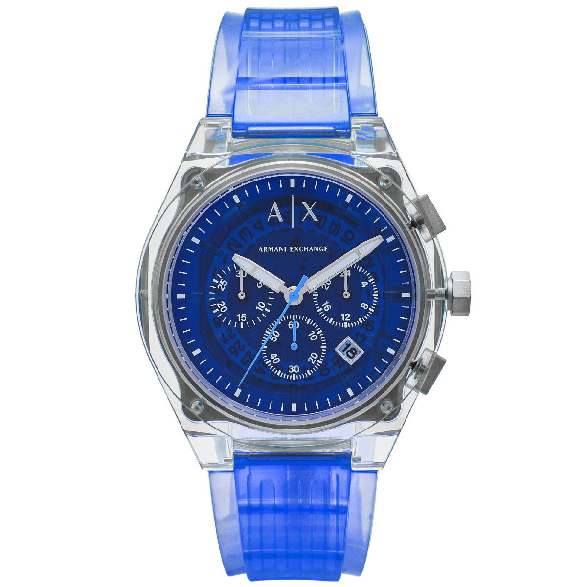 A|X アルマーニ エクスチェンジ ARMANI EXCHANGE 腕時計 メンズ クロノグラフ クリア ナイロンウォッチ AX4166【2025 新作】