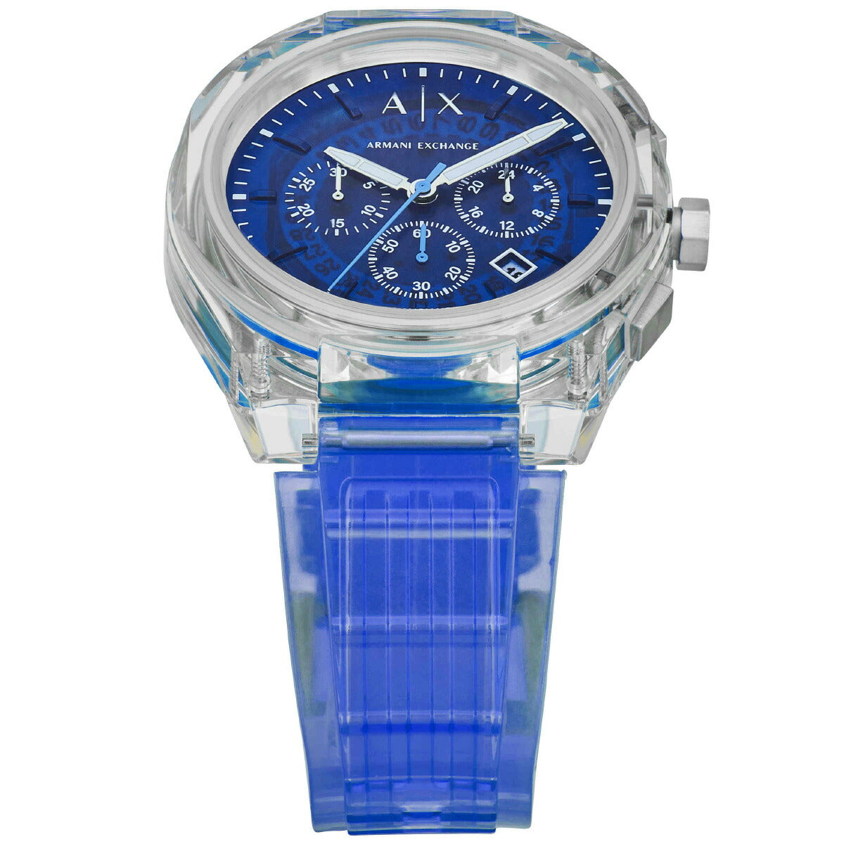 A|X アルマーニ エクスチェンジ ARMANI EXCHANGE 腕時計 メンズ クロノグラフ クリア ナイロンウォッチ AX4166【2025 新作】