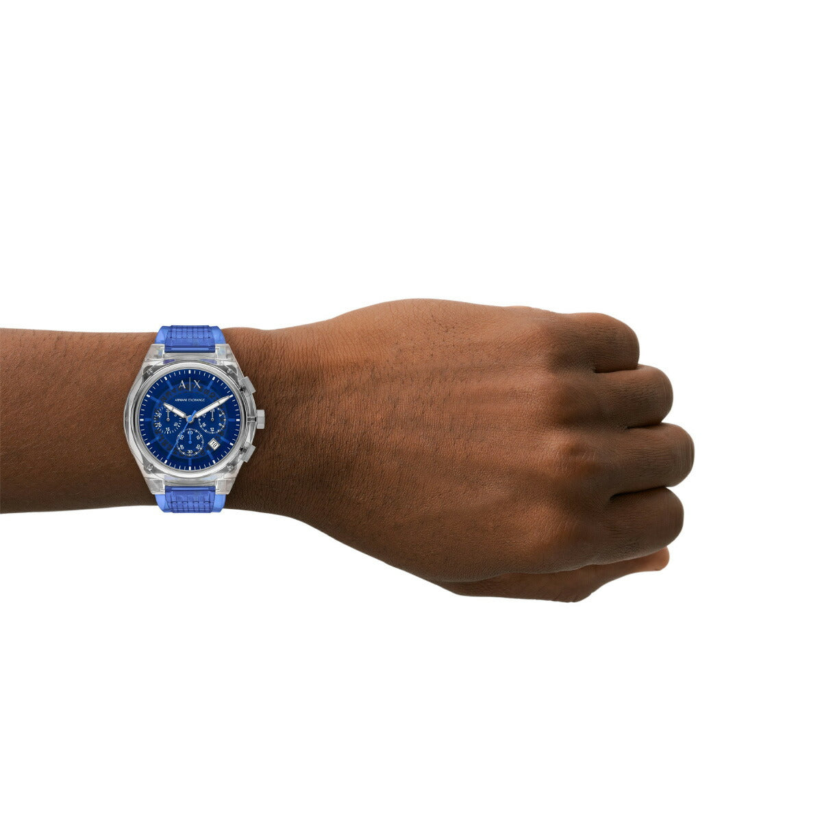A|X アルマーニ エクスチェンジ ARMANI EXCHANGE 腕時計 メンズ クロノグラフ クリア ナイロンウォッチ AX4166【2025 新作】