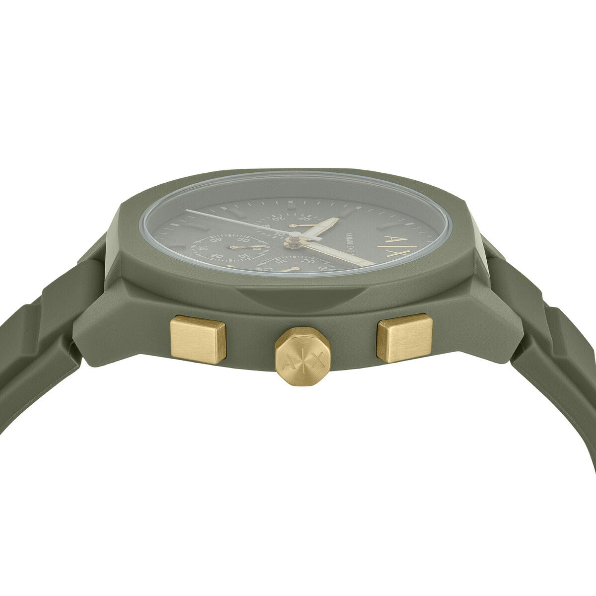 A|X アルマーニ エクスチェンジ ARMANI EXCHANGE 腕時計 メンズ クロノグラフ グリーン シリコンウォッチ AX4169【2025 新作】