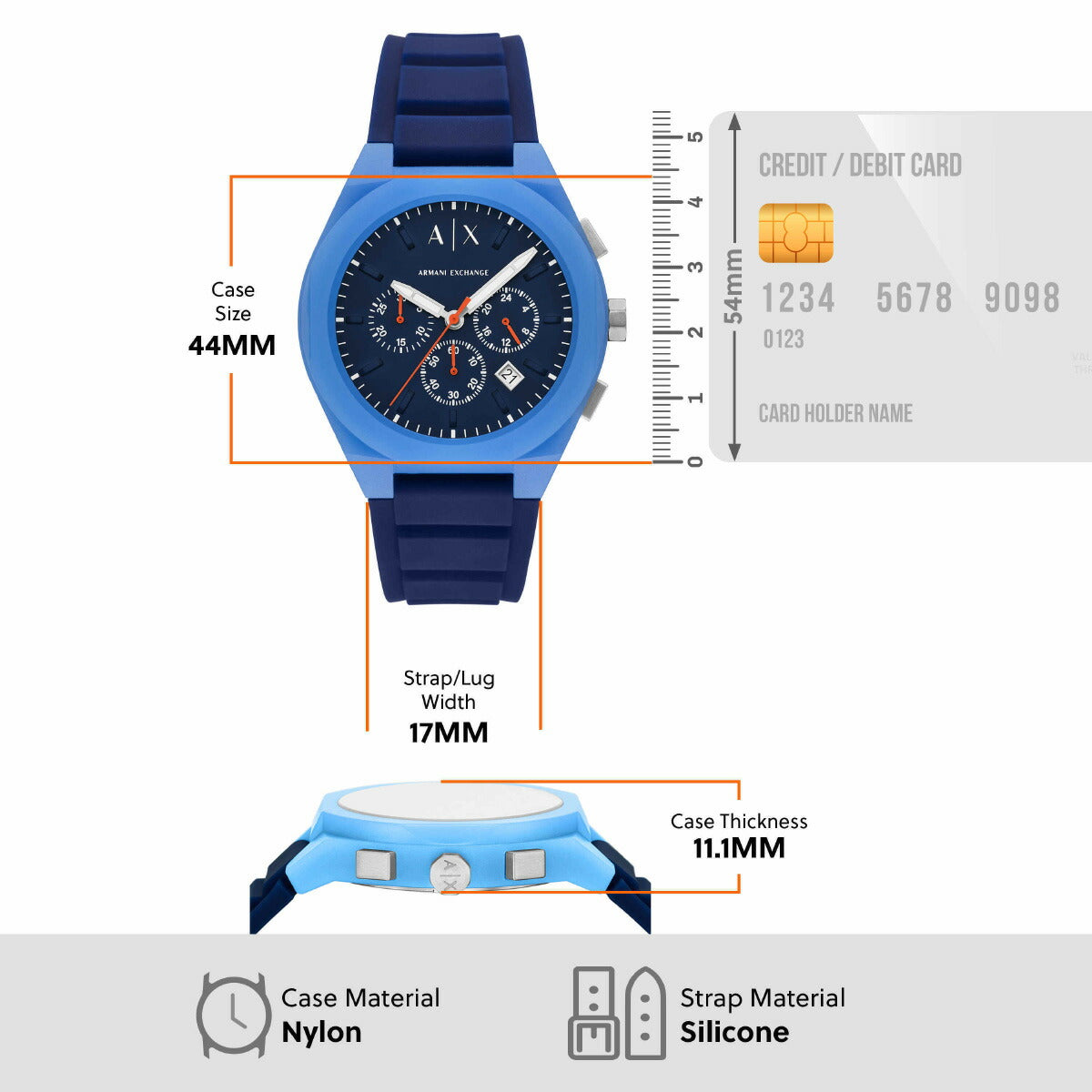 A|X アルマーニ エクスチェンジ ARMANI EXCHANGE 腕時計 メンズ SYNC クロノグラフウォッチ ブルー シリコン AX4170【2025 新作】