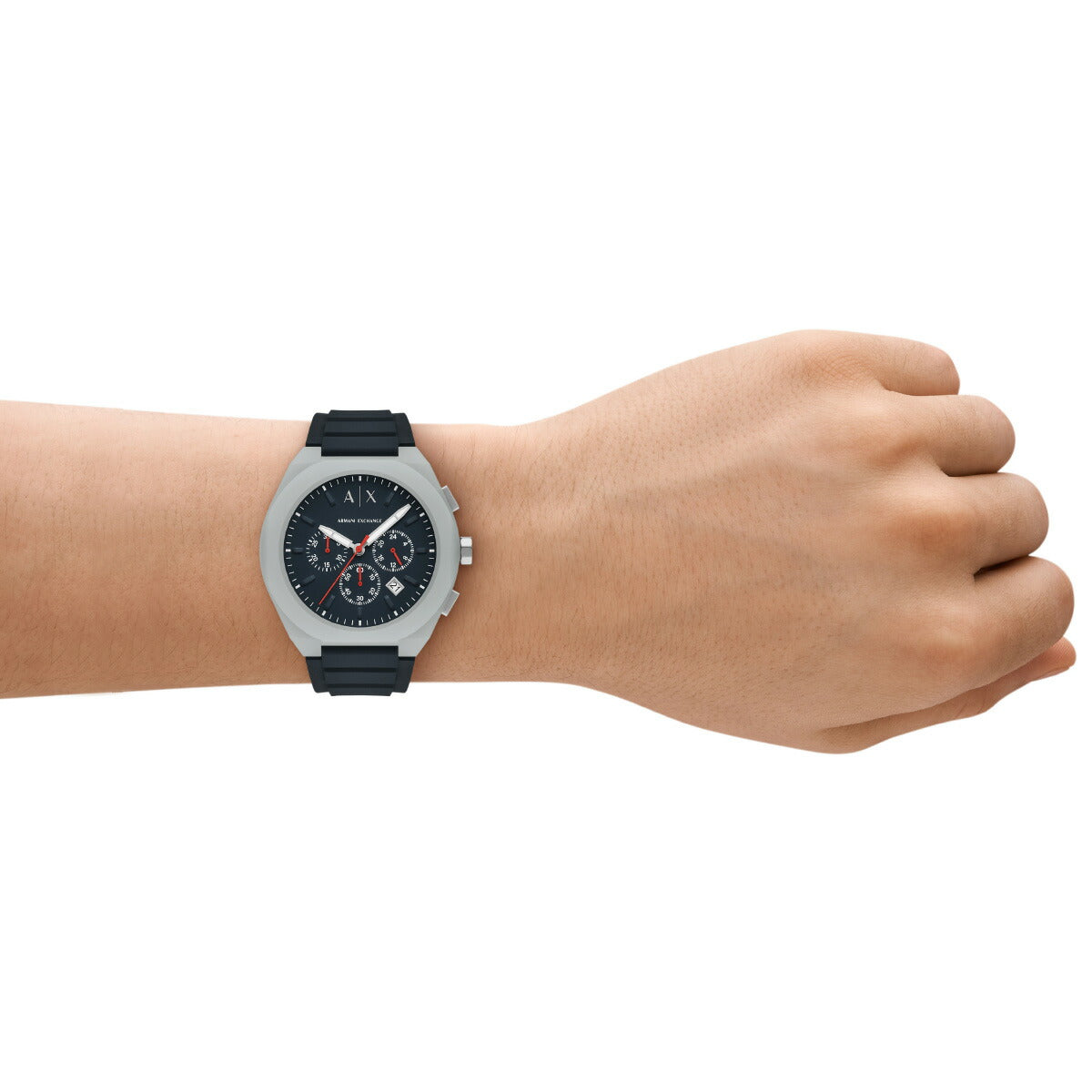 A|X アルマーニ エクスチェンジ ARMANI EXCHANGE 腕時計 メンズ SYNC クロノグラフウォッチ グレー シリコン AX4172【2025 新作】
