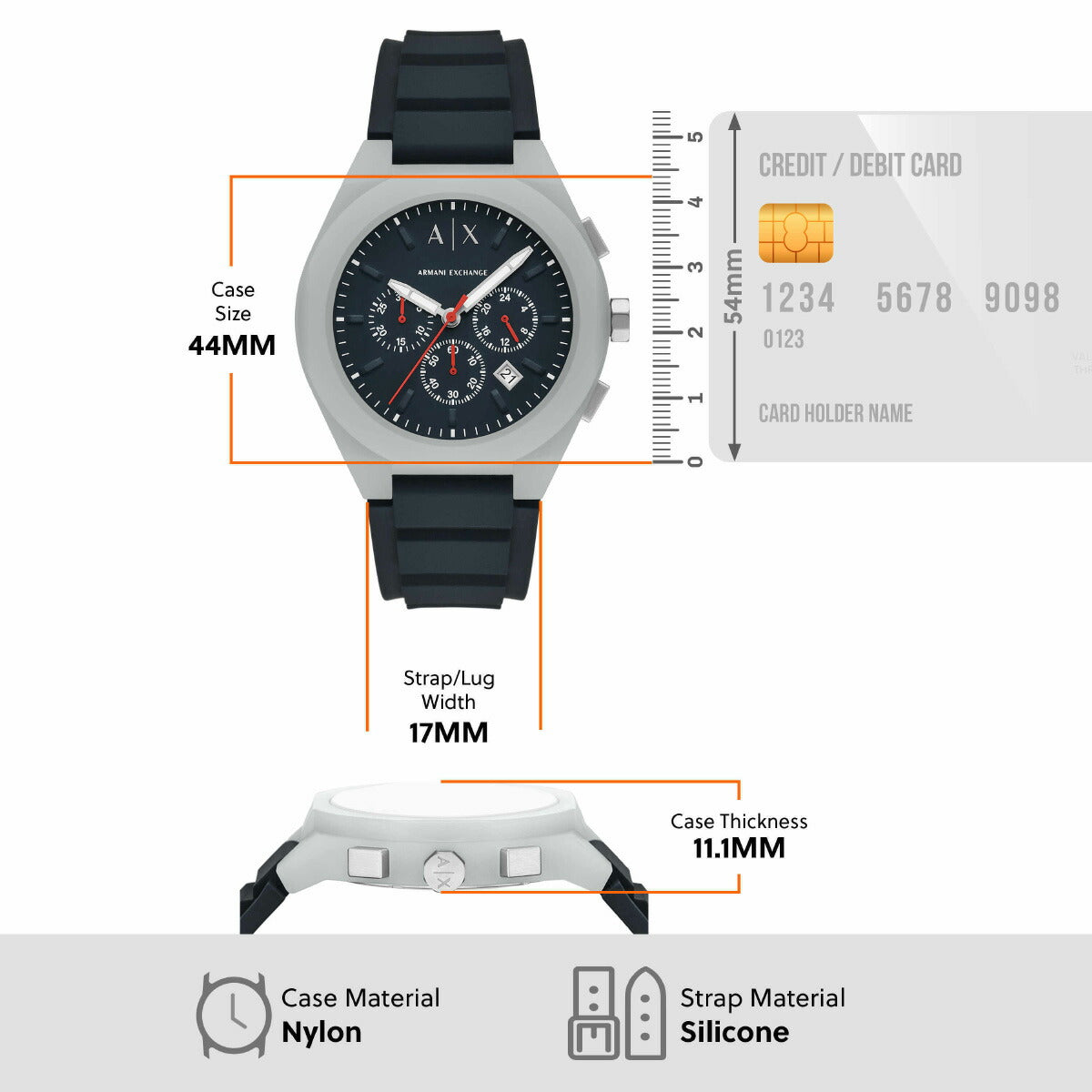 A|X アルマーニ エクスチェンジ ARMANI EXCHANGE 腕時計 メンズ SYNC クロノグラフウォッチ グレー シリコン AX4172【2025 新作】
