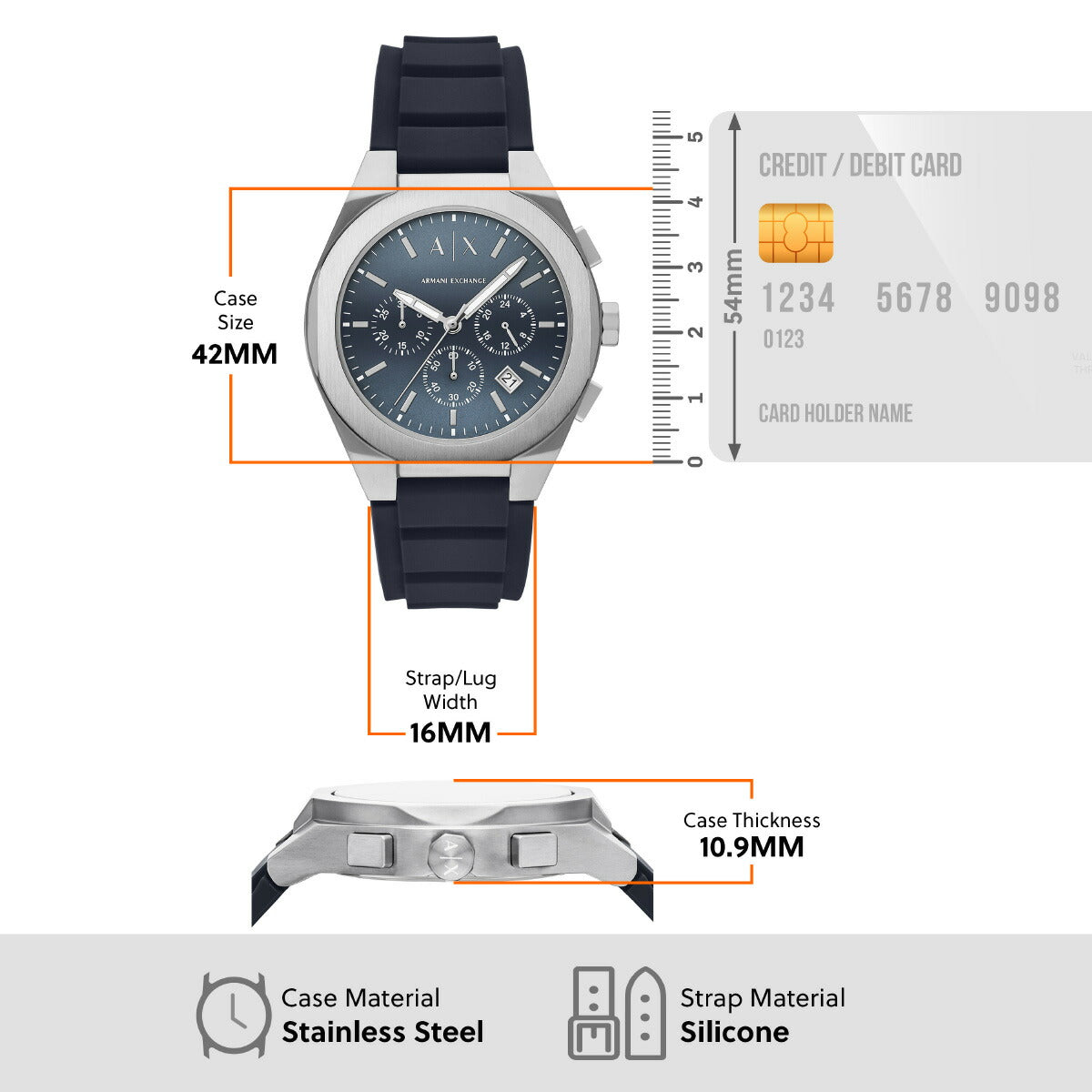 A|X アルマーニ エクスチェンジ ARMANI EXCHANGE 腕時計 メンズ クロノグラフ ステンレススチールウォッチ AX4185【2025 新作】