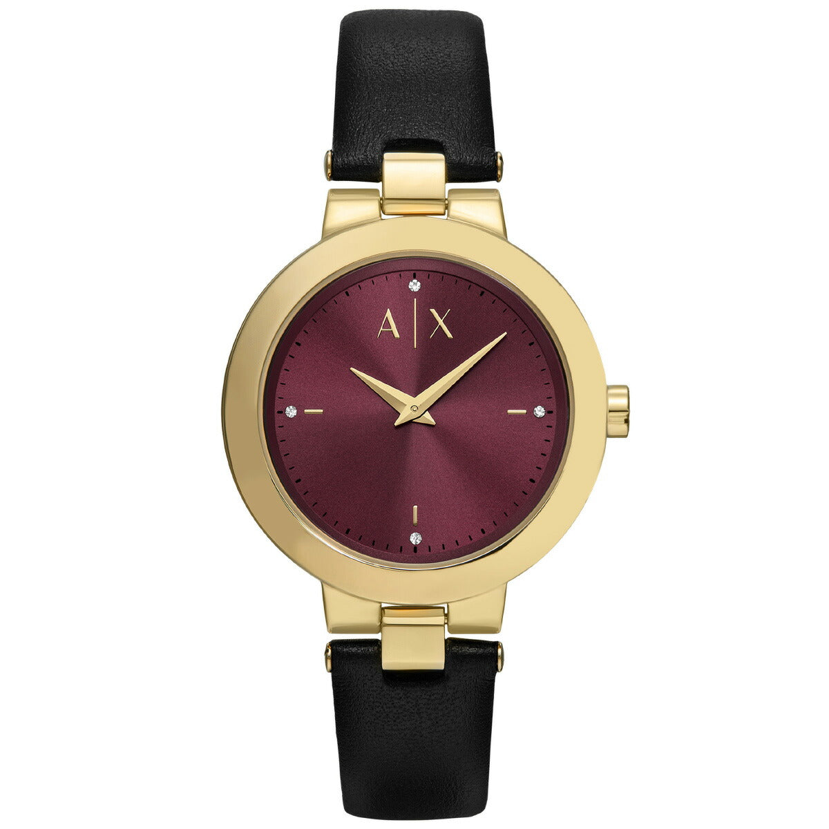 A|X アルマーニ エクスチェンジ ARMANI EXCHANGE 腕時計 レディース 2針ウォッチ ブラック レザー AX5178【2025 新作】