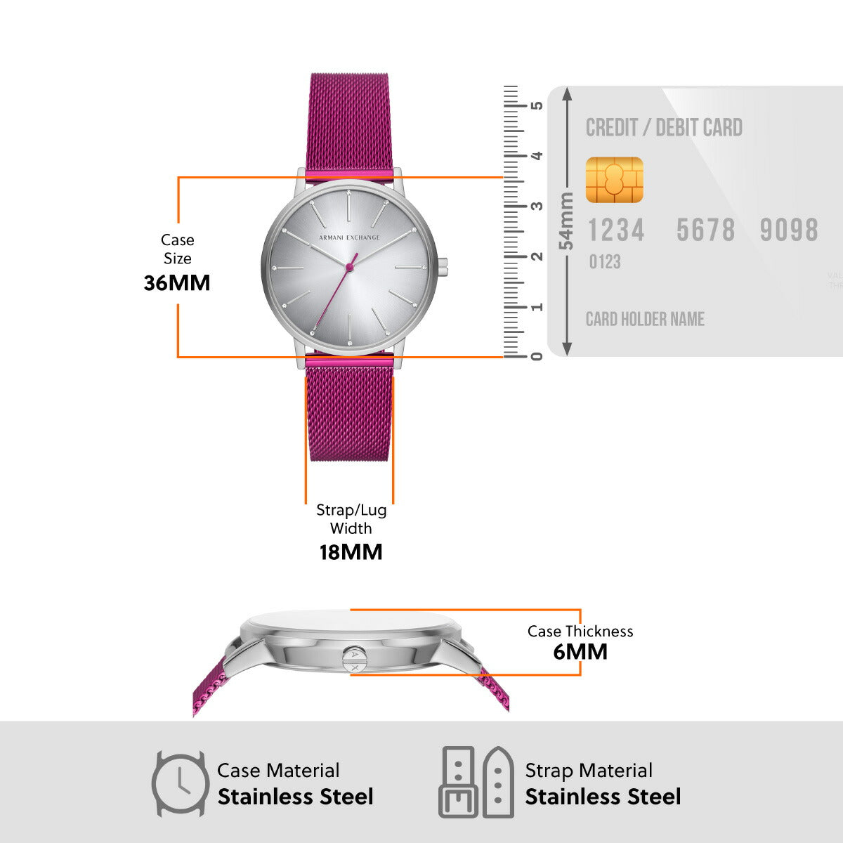 A|X アルマーニ エクスチェンジ ARMANI EXCHANGE 腕時計 レディース ステンレススチールウォッチ AX5616