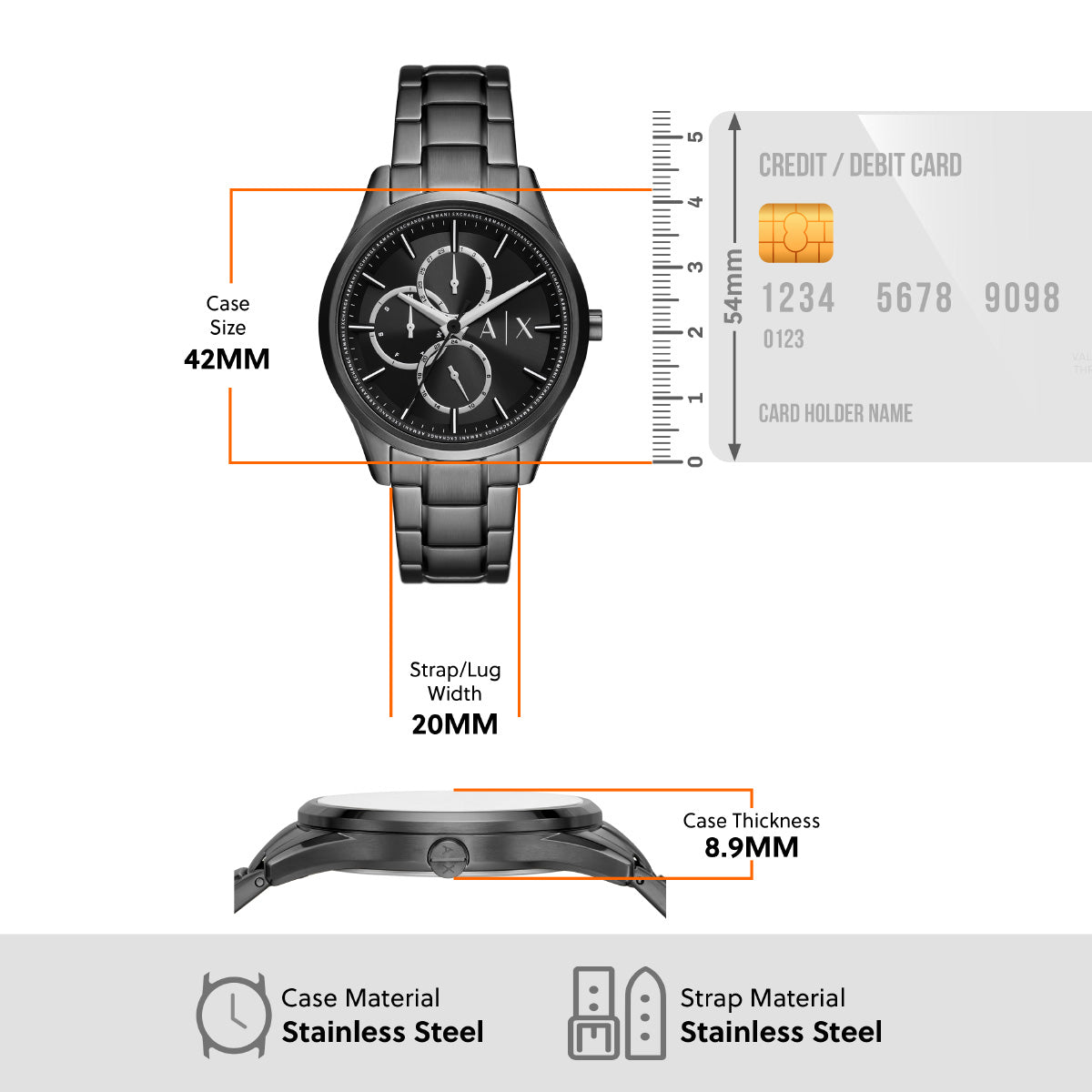 A|X アルマーニ エクスチェンジ ARMANI EXCHANGE 腕時計 メンズ ステンレススチールウォッチ AX7154SET