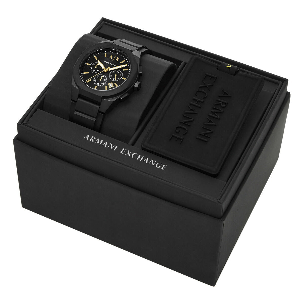 A|X アルマーニ エクスチェンジ ARMANI EXCHANGE 腕時計 メンズ クロノグラフ ブラック ステンレススチールウォッチ AX7165SET【2025 新作】