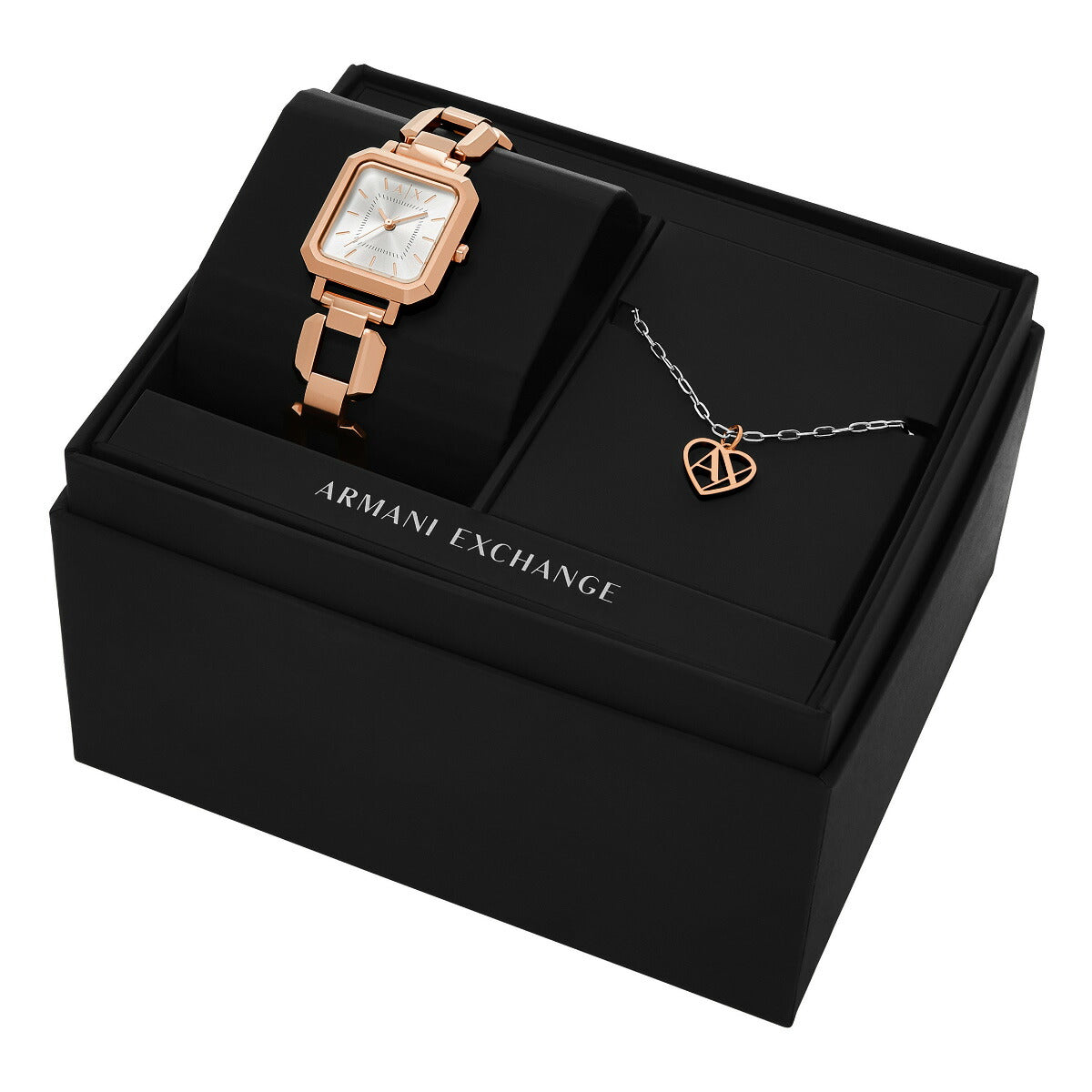 A|X アルマーニ エクスチェンジ ARMANI EXCHANGE 腕時計 レディース 三針 ブラック ステンレススチールウォッチ AX7167SET【2025 新作】