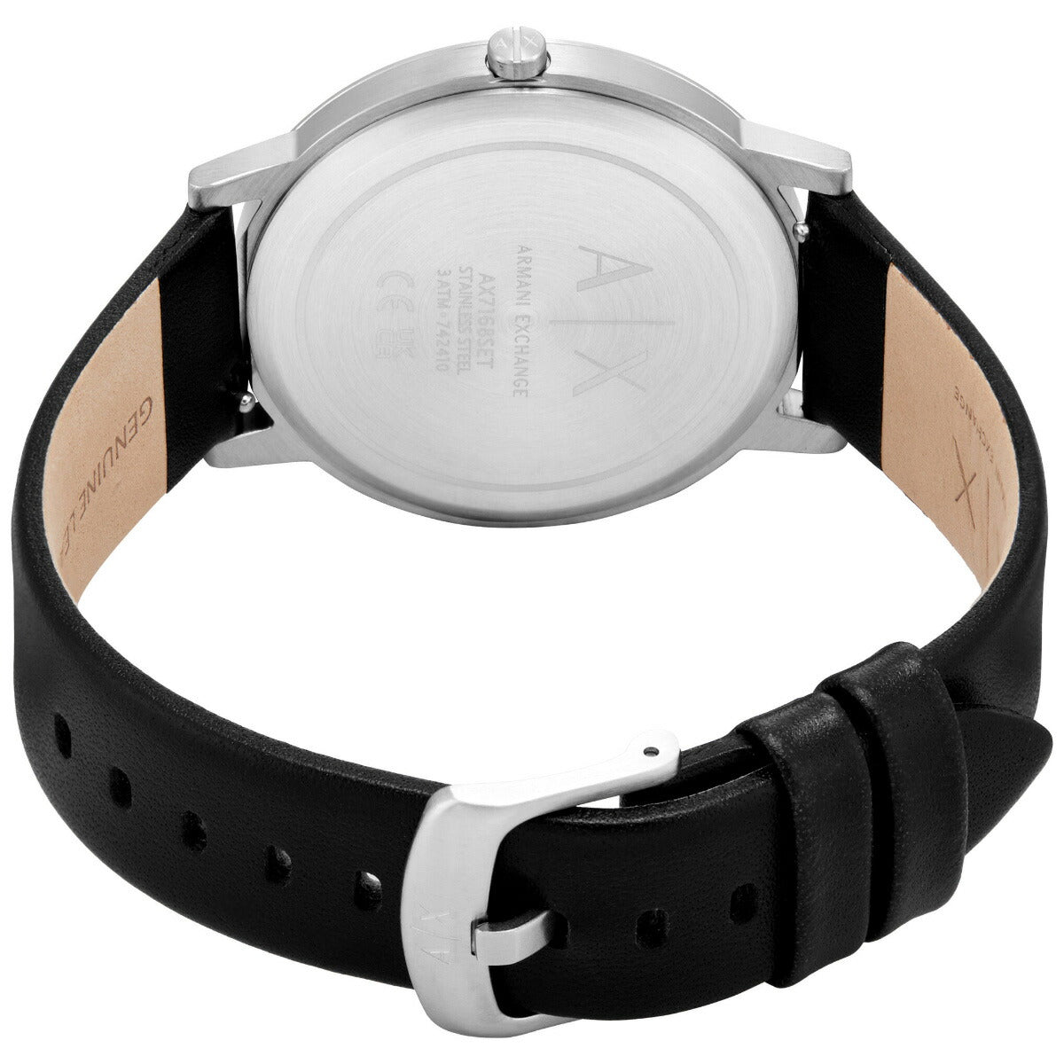 A|X アルマーニ エクスチェンジ ARMANI EXCHANGE 腕時計 メンズ 2針ウォッチ ブラックレザー&デニムストラップセット AX7168SET【2025 新作】