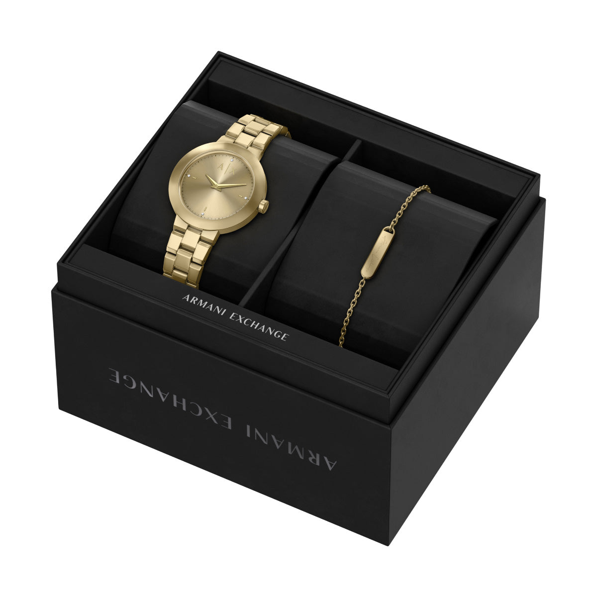 A|X アルマーニ エクスチェンジ ARMANI EXCHANGE 腕時計 レディース ステンレススチール ウォッチ&ブレスレット ギフトセット AX7177SET【2026 新作】【60回分割手数料無料!】
