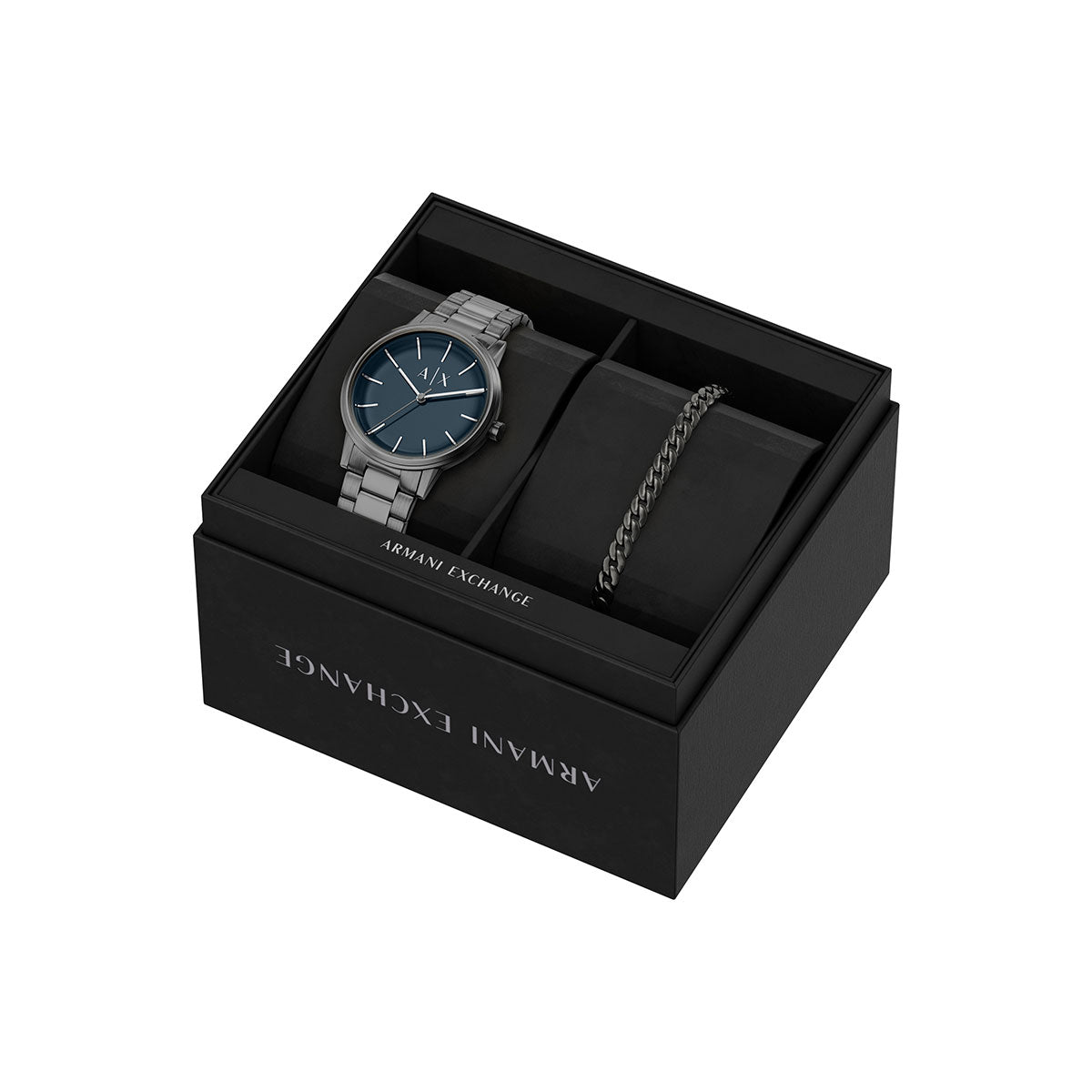 A|X アルマーニ エクスチェンジ ARMANI EXCHANGE 腕時計 メンズ ステンレススチール ウォッチ&ブレスレット ギフトセット AX7183SET 【60回分割手数料無料!】【2026新作】