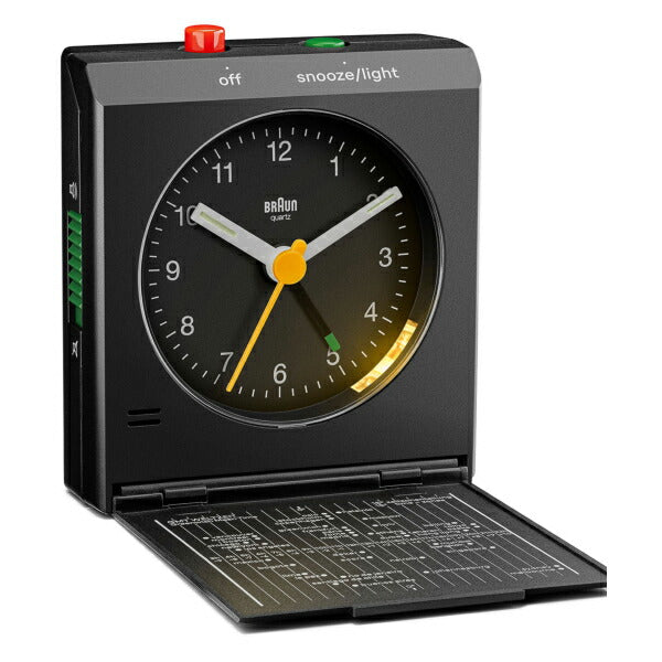 BRAUN ブラウン 蓋付き トラベルアラームクロック BC05B アナログ 目覚まし時計 置時計 Travel Alarm Clock ブラック