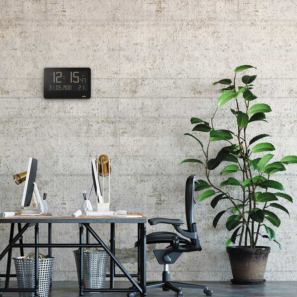 BRAUN ブラウン デジタル クロック BC14B 置き時計 掛け時計 Digital Clock 261mm ブラック【2025 新作】