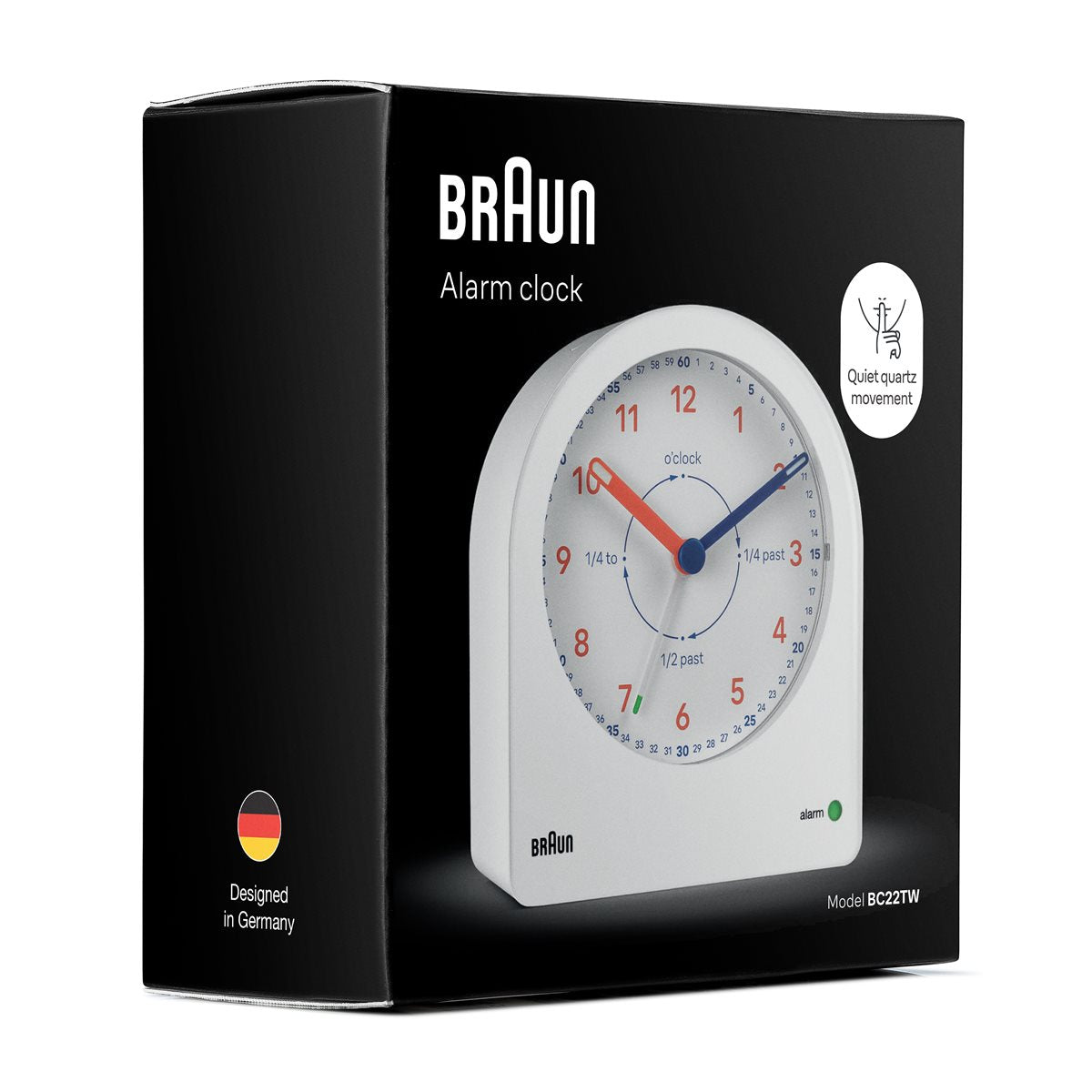 BRAUN ブラウン アラームクロック BC22TW アナログ 目覚まし時計 置き時計 Alarm Clock 82mm タイムティーチャー Time Teacher ホワイト【2025 新作】