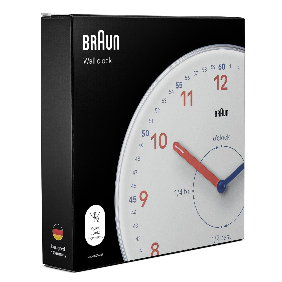 BRAUN ブラウン ウォールクロック BC26TW アナログ 掛け時計 Wall Clock 230mm タイムティーチャー Time Teacher ホワイト【2025 新作】