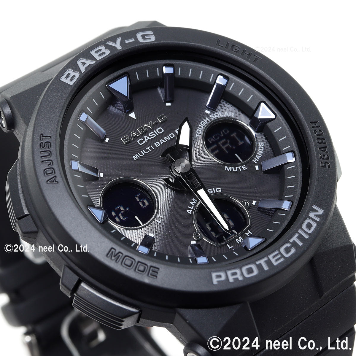 BABY-G カシオ ベビーG 電波 ソーラー ネオンイルミネーター レディース 腕時計 電波時計 ブラック 黒 Beach Traveler Series BGA-2500-1AJF