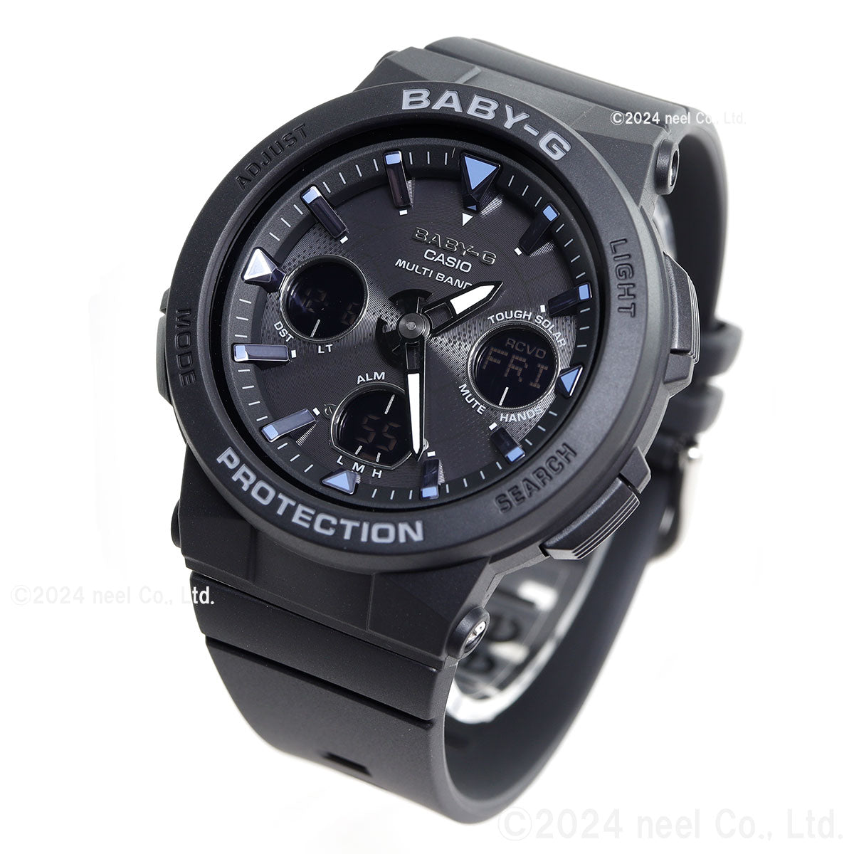 BABY-G カシオ ベビーG 電波 ソーラー ネオンイルミネーター レディース 腕時計 電波時計 ブラック 黒 Beach Traveler Series BGA-2500-1AJF